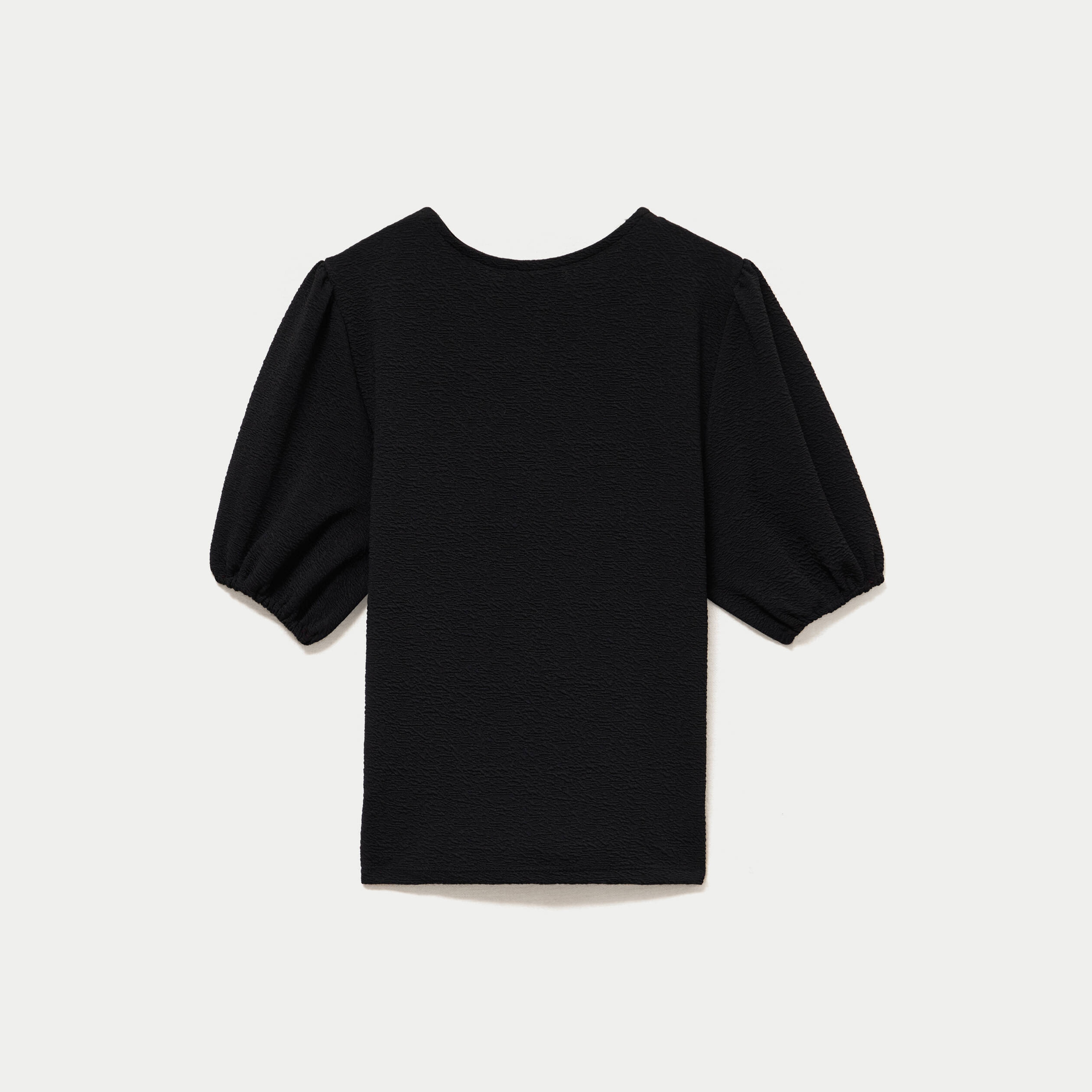 Blouse droite manches courtes noir femme