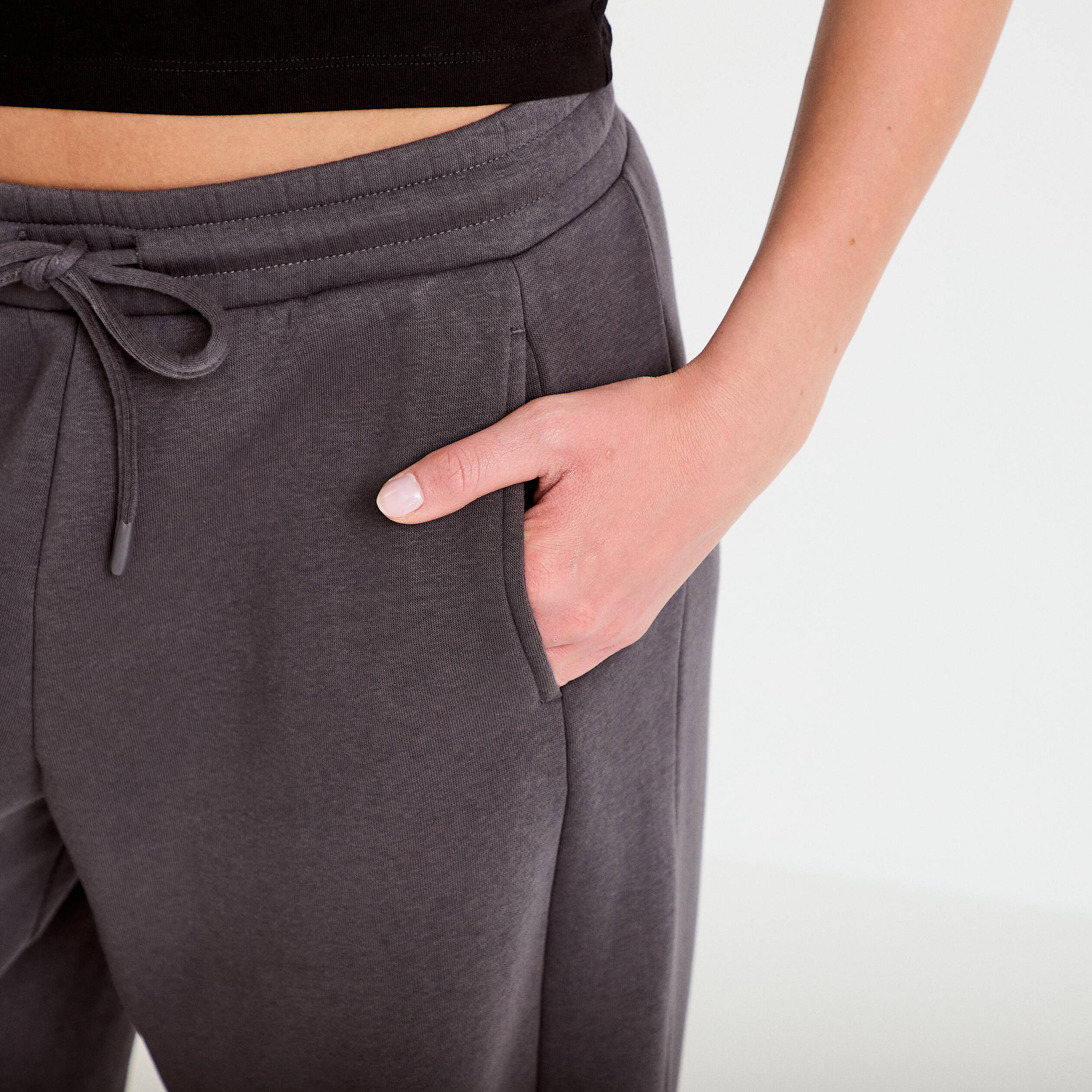 Jegging taille basse gris fonc&eacute; femme