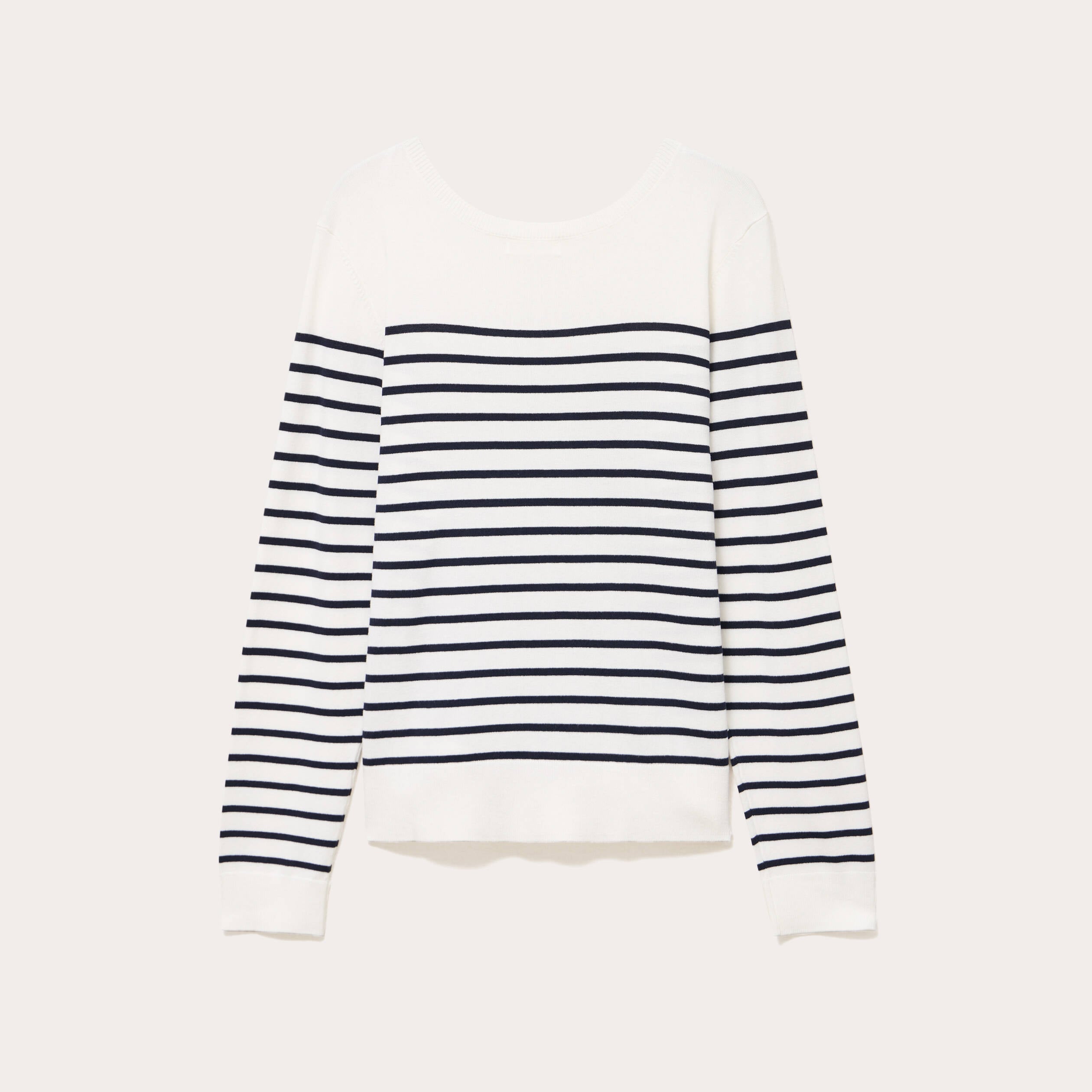 Pull fin manches longues encolure bateau bleu marine femme