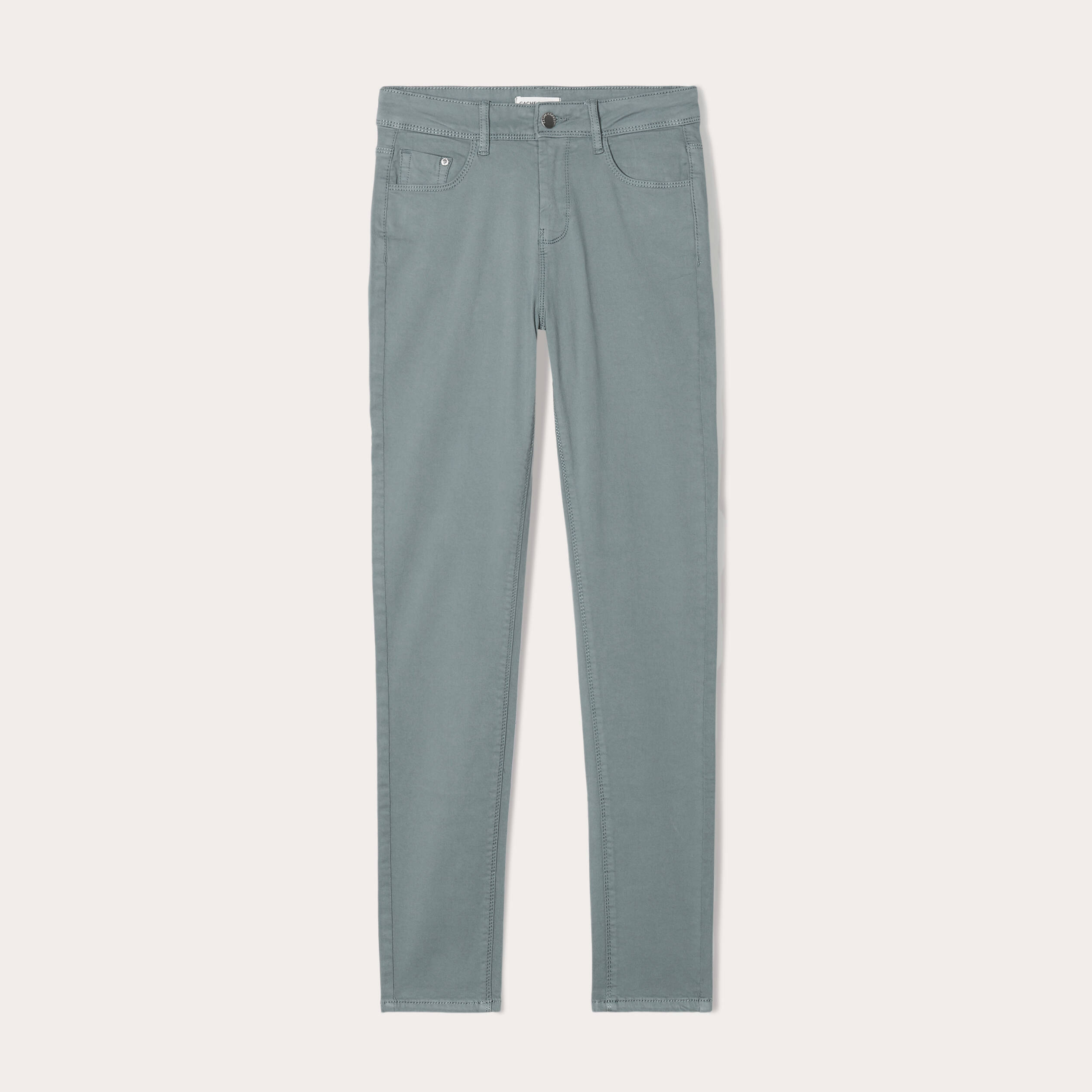 jeans slim 5 poches vert fonce femme Jeans slim 5 poches vert foncé femme