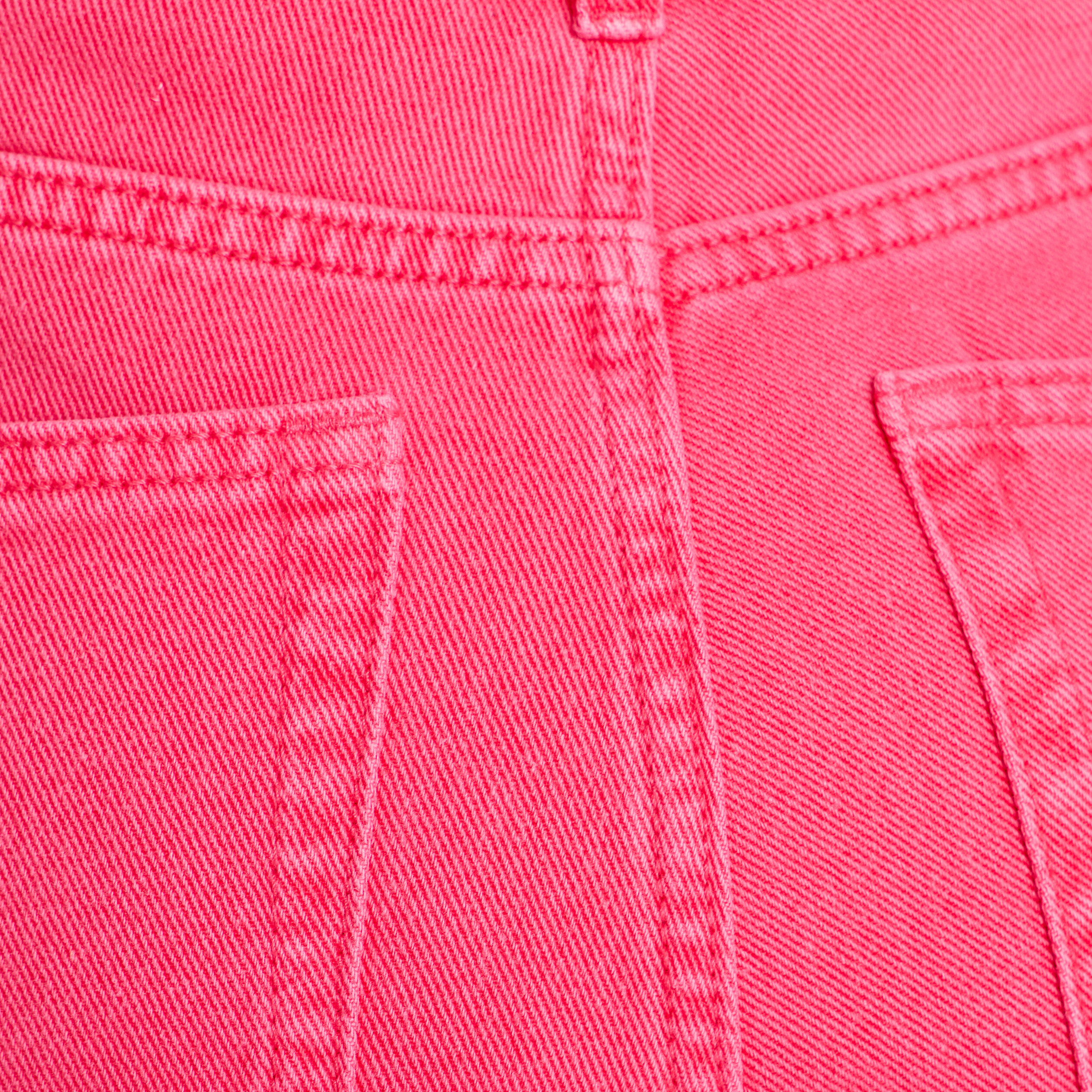 Jean taille haute rose top