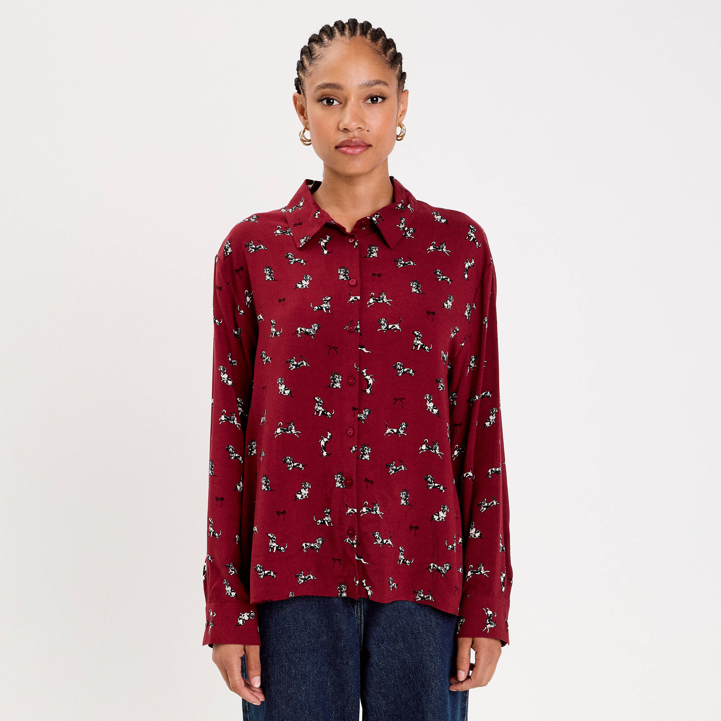 Chemise manches longues rouge femme - Cache Cache