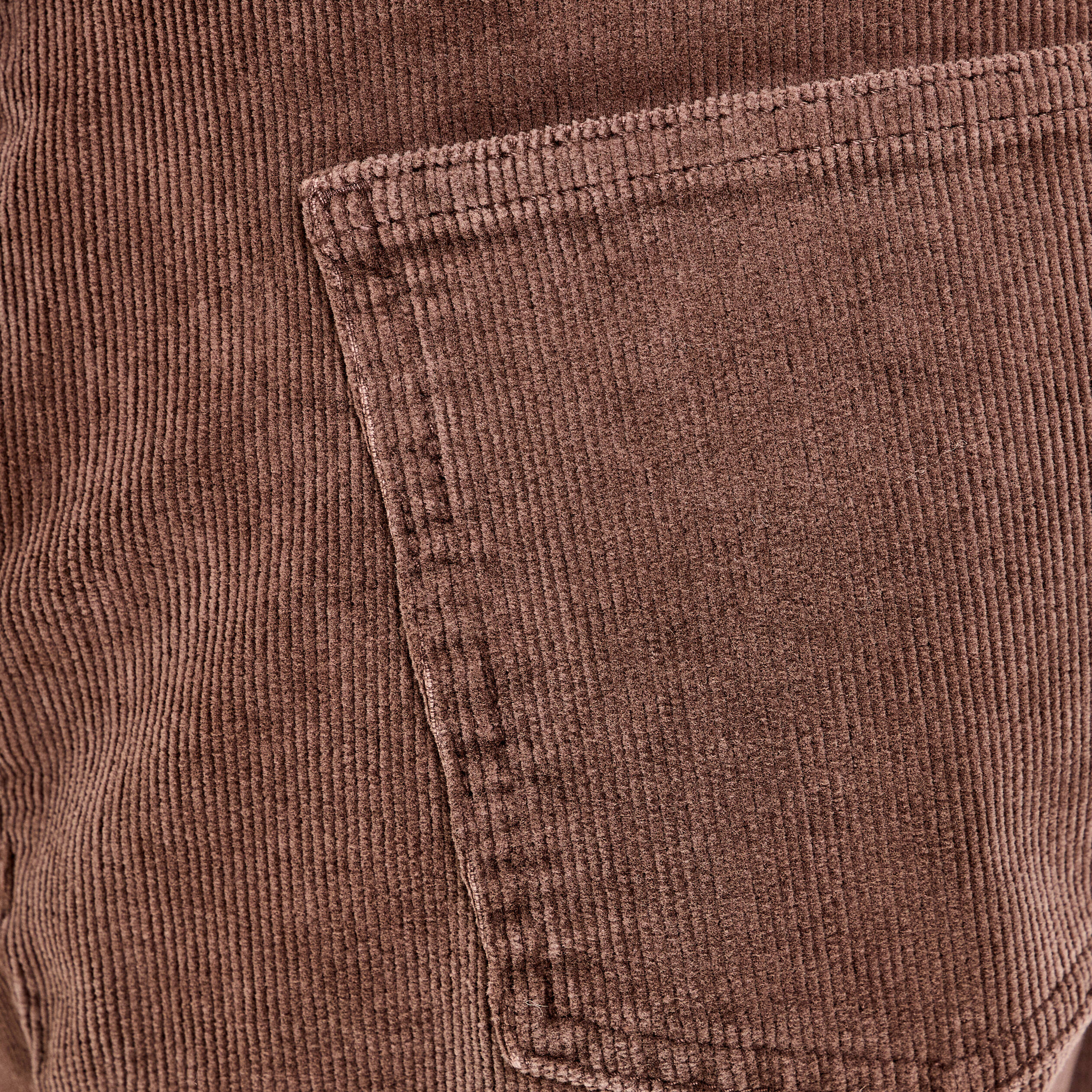 Pantalon droit en velours jaune femme