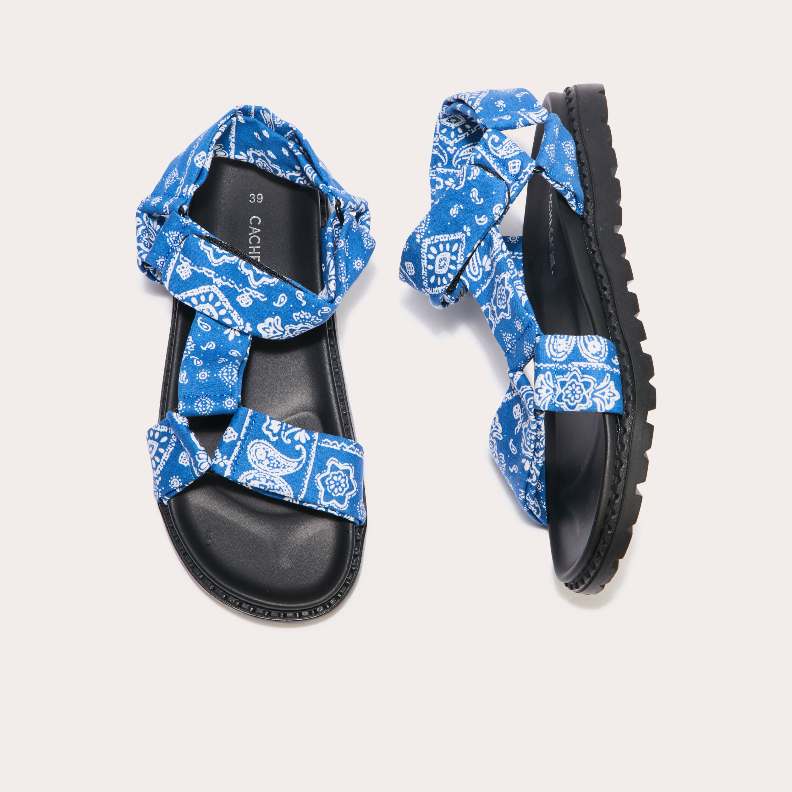sandales avec lien bleu femme Sandales avec lien bleu femme