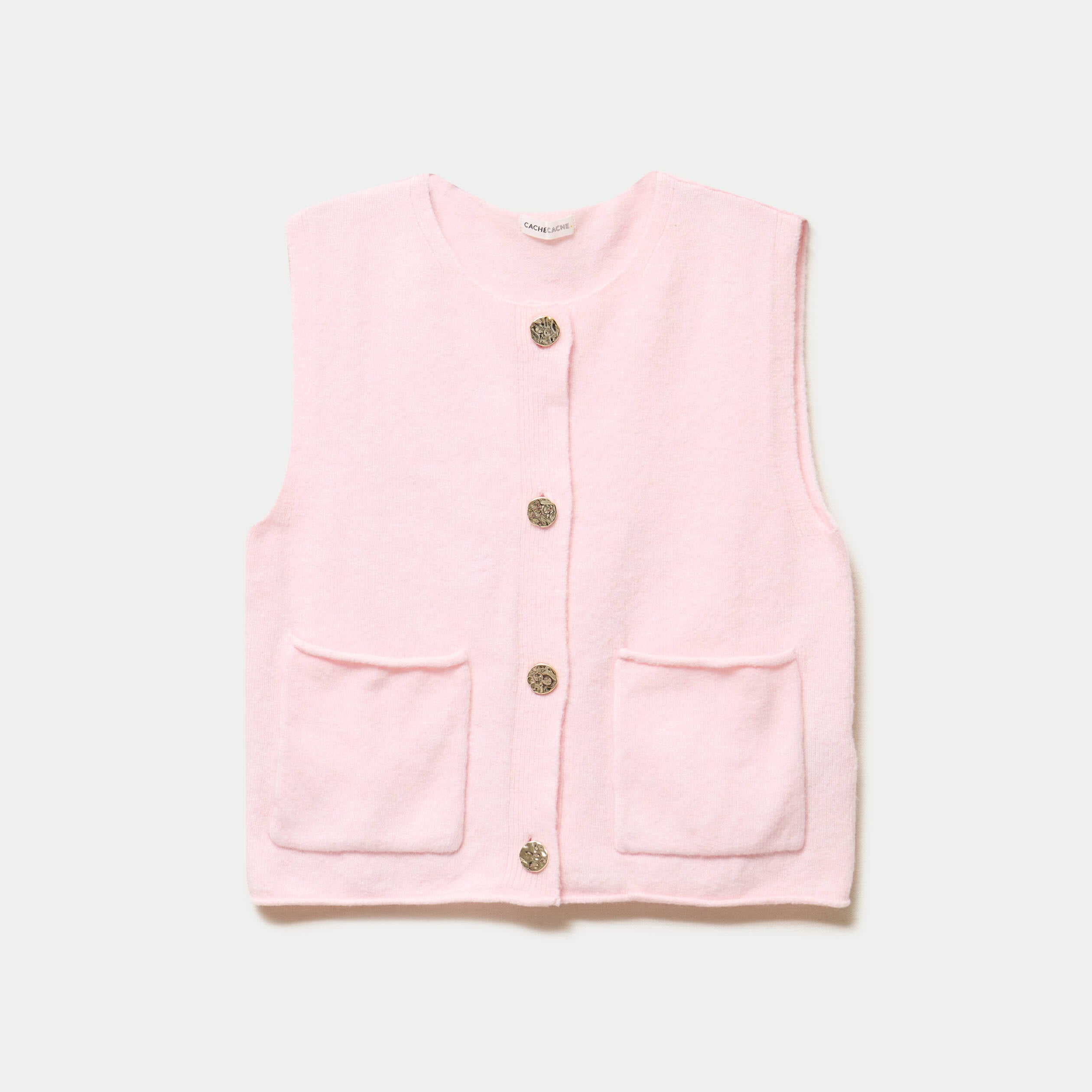 Gilet sans manches rose clair femme