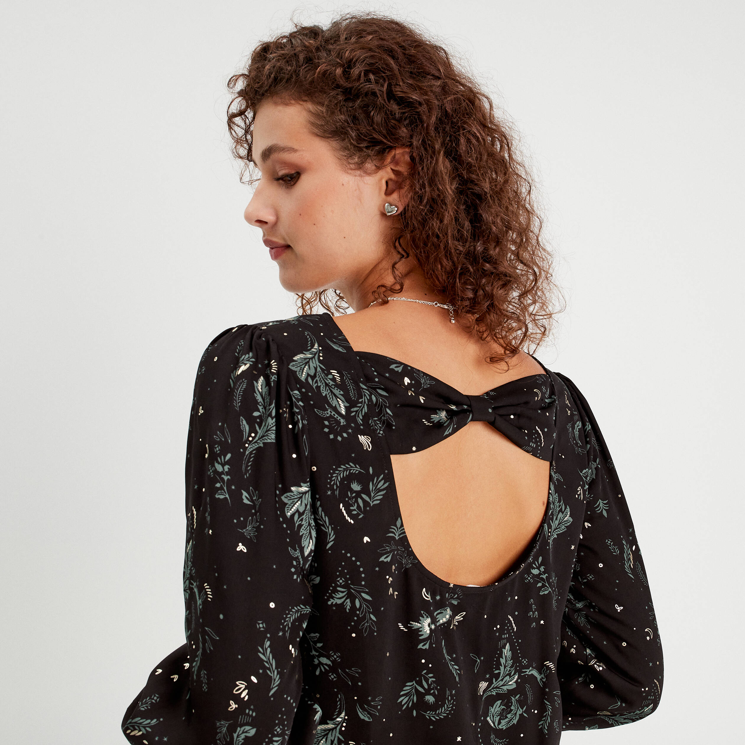 robe droite detail noeud dos noir femme Robe droite détail noeud dos noir femme