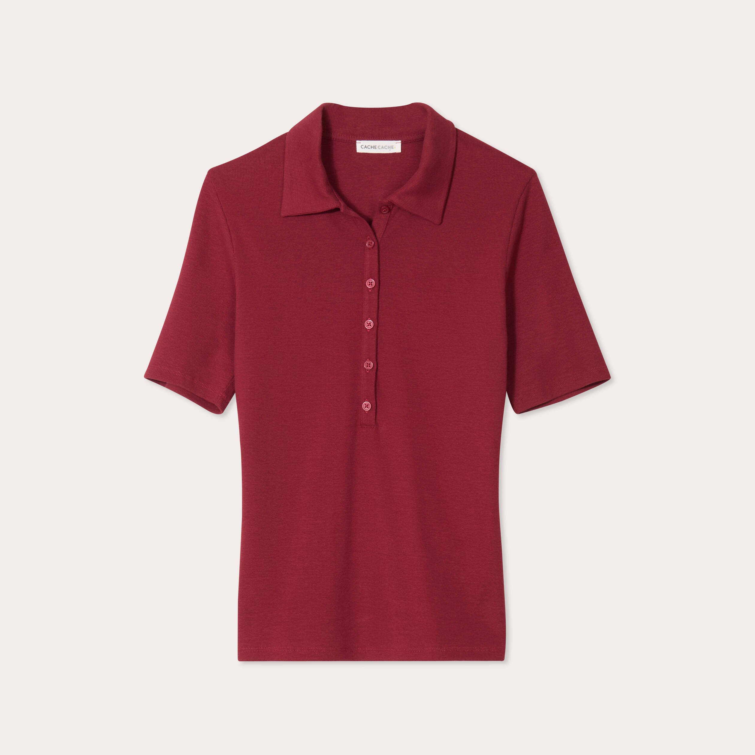 polo manches courtes rouge fonce femme Polo manches courtes rouge foncé femme