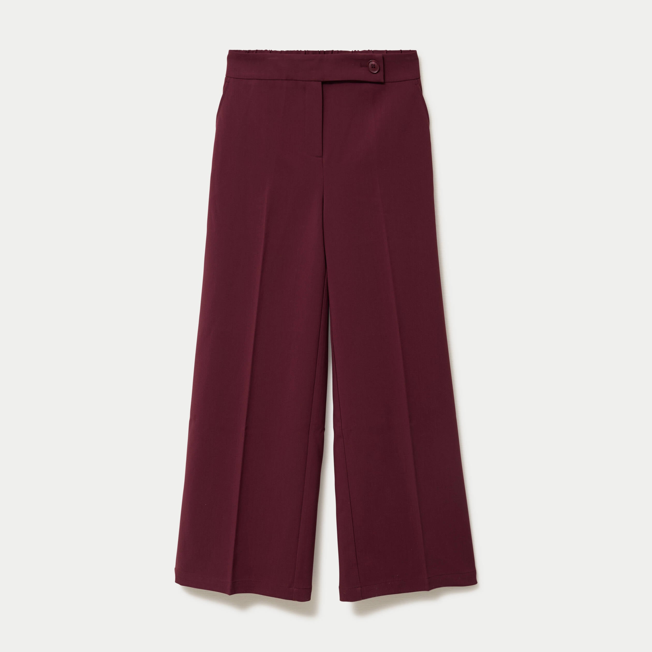 Pantalon city large violet fonc&eacute; femme