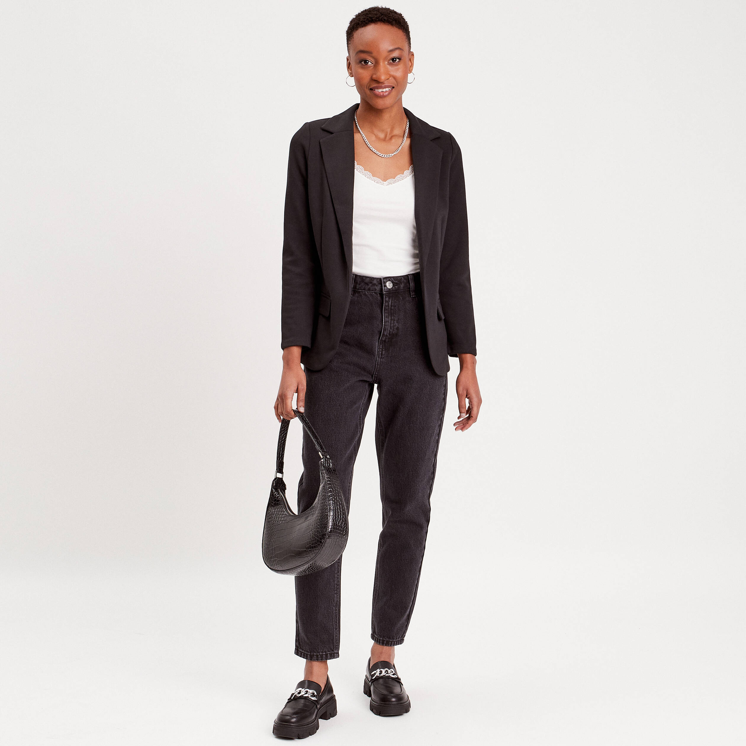 veste blazer cintree noir femme Veste blazer cintrée noir femme