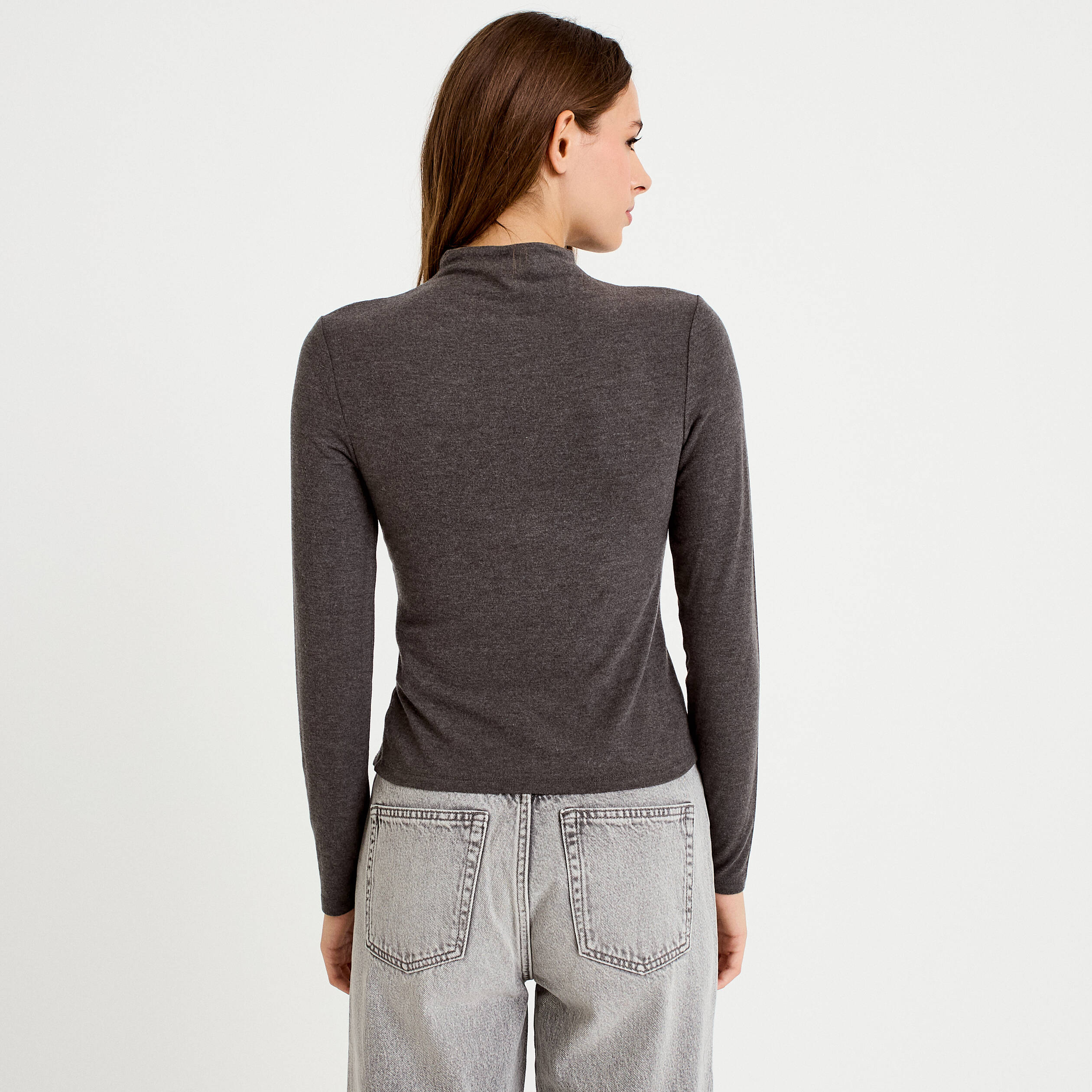 Doudou manches longues ajust&eacute; gris femme