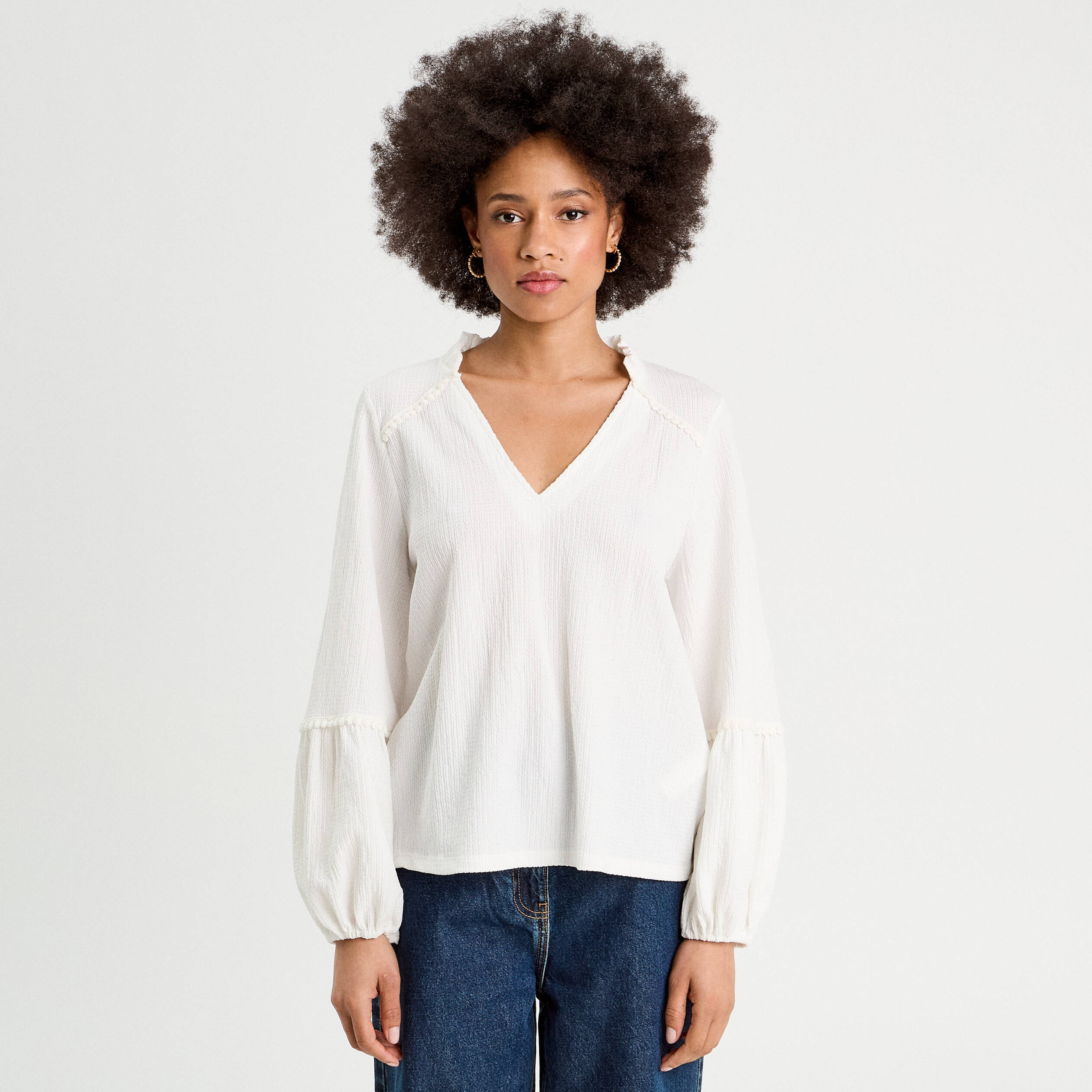 blouse manches longues ecru femme Blouse manches longues ecru femme