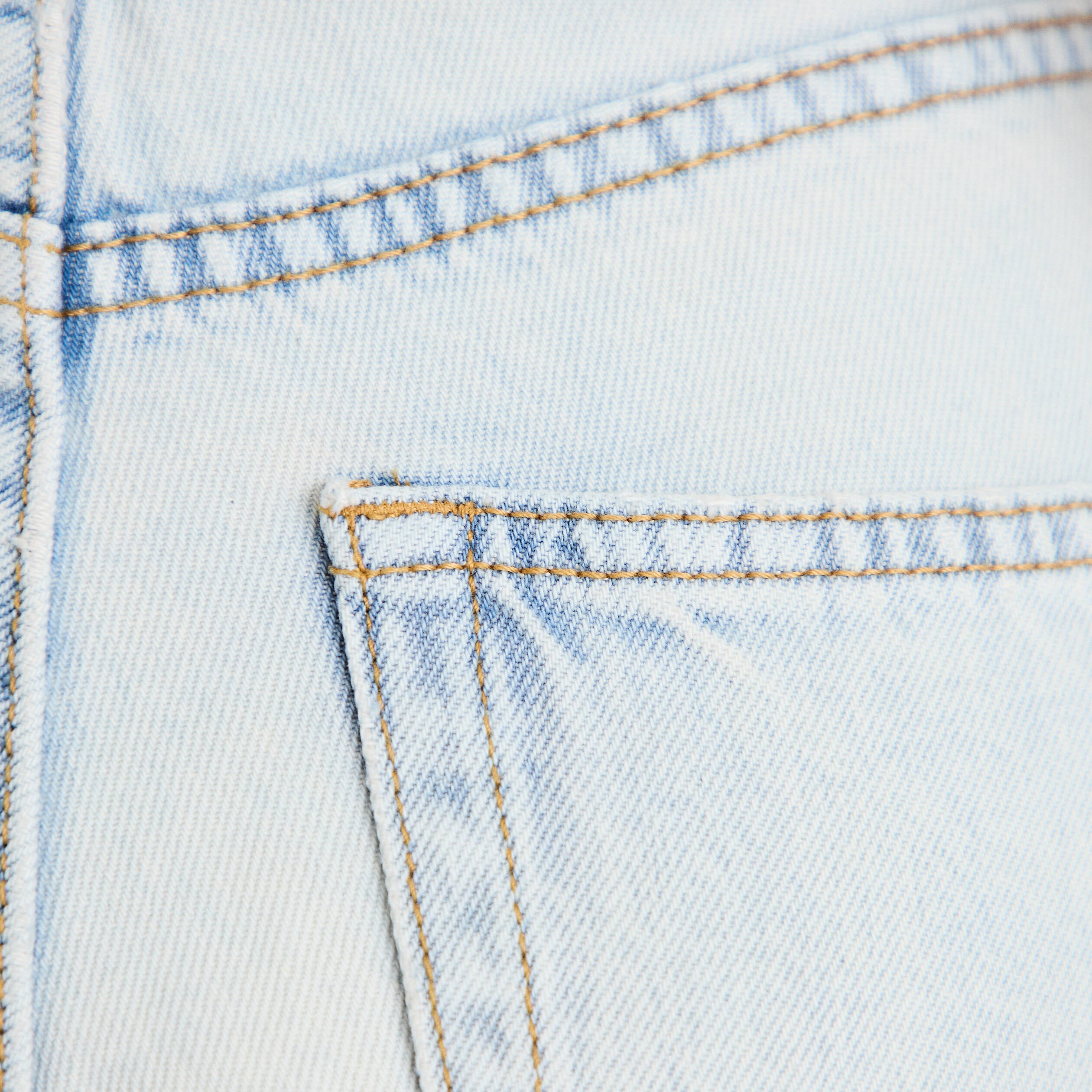 Jean wide leg taille haute Petite denim bleach femme