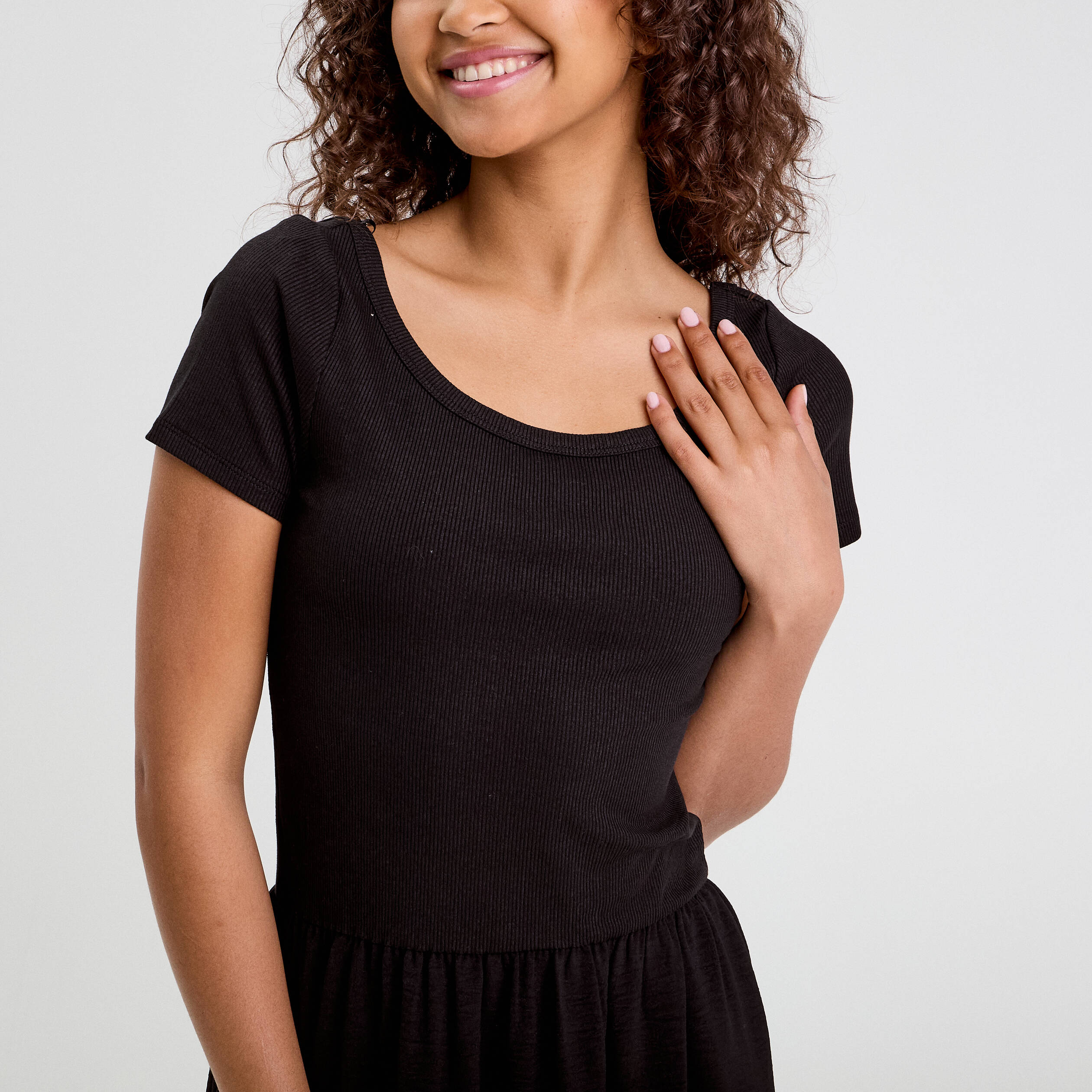 robe longue evasee 2 en 1 noir femme Robe longue évasée 2-en-1 noir femme