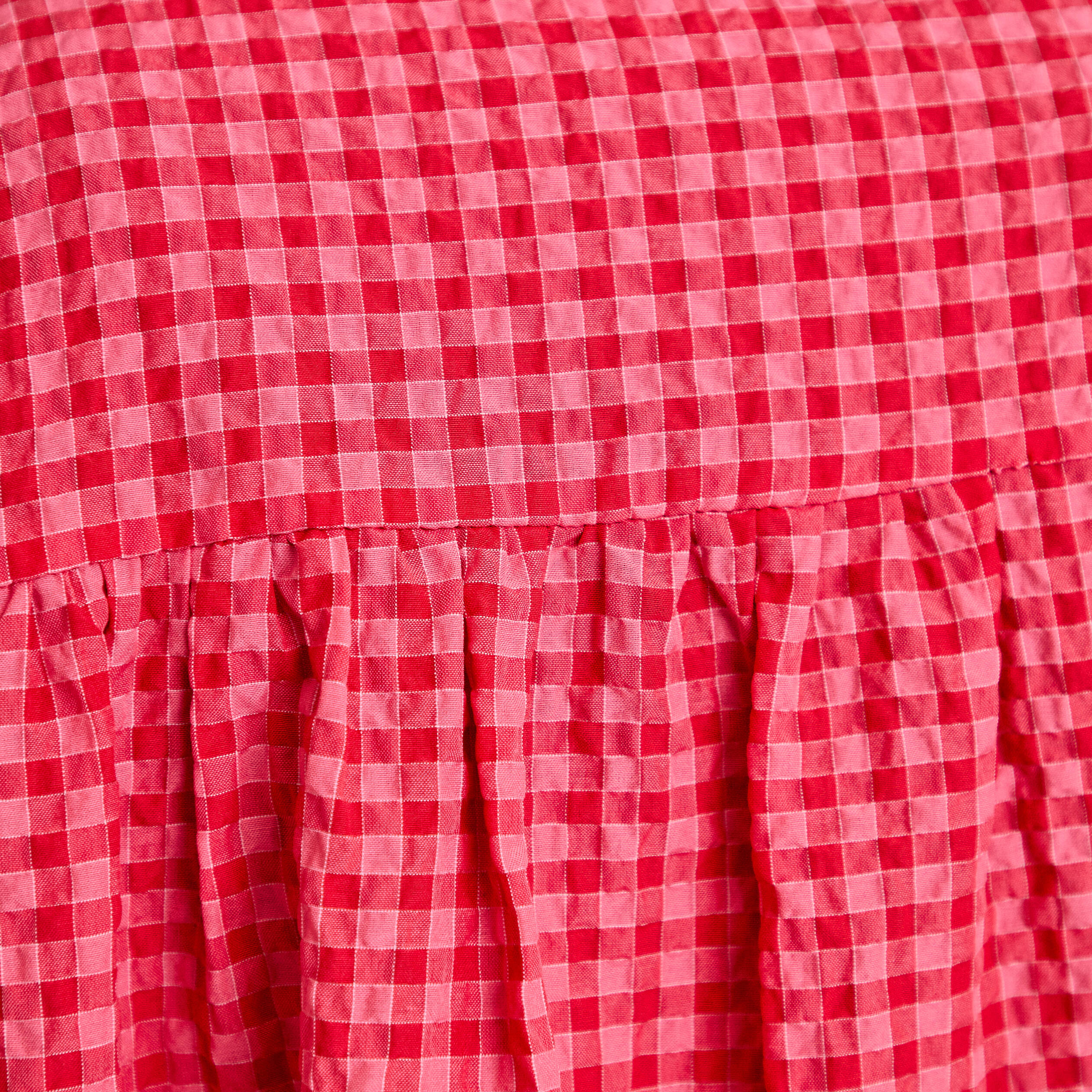 Chemise ample manches longues vichy rouge cerise femme