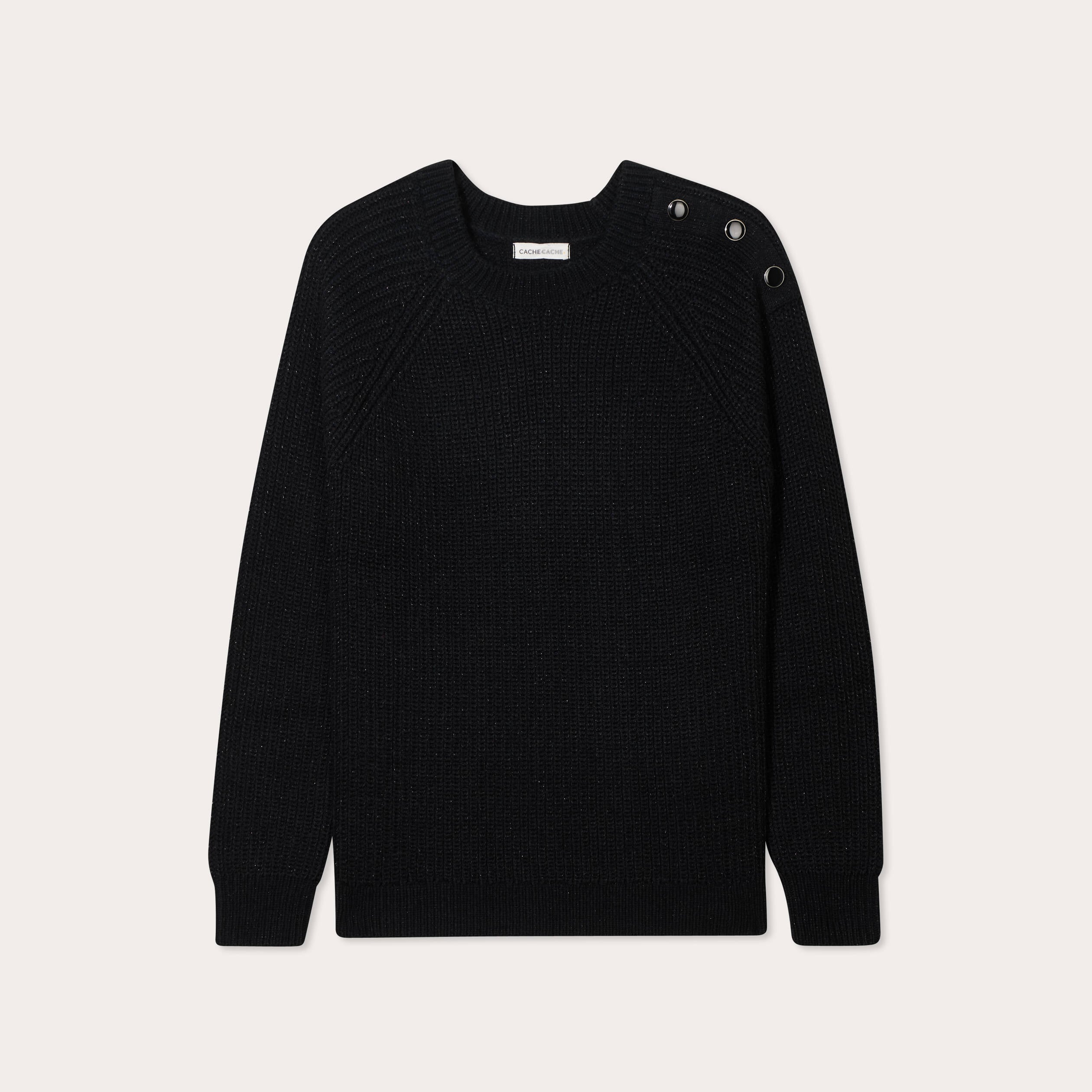 Pull manches longues noir femme