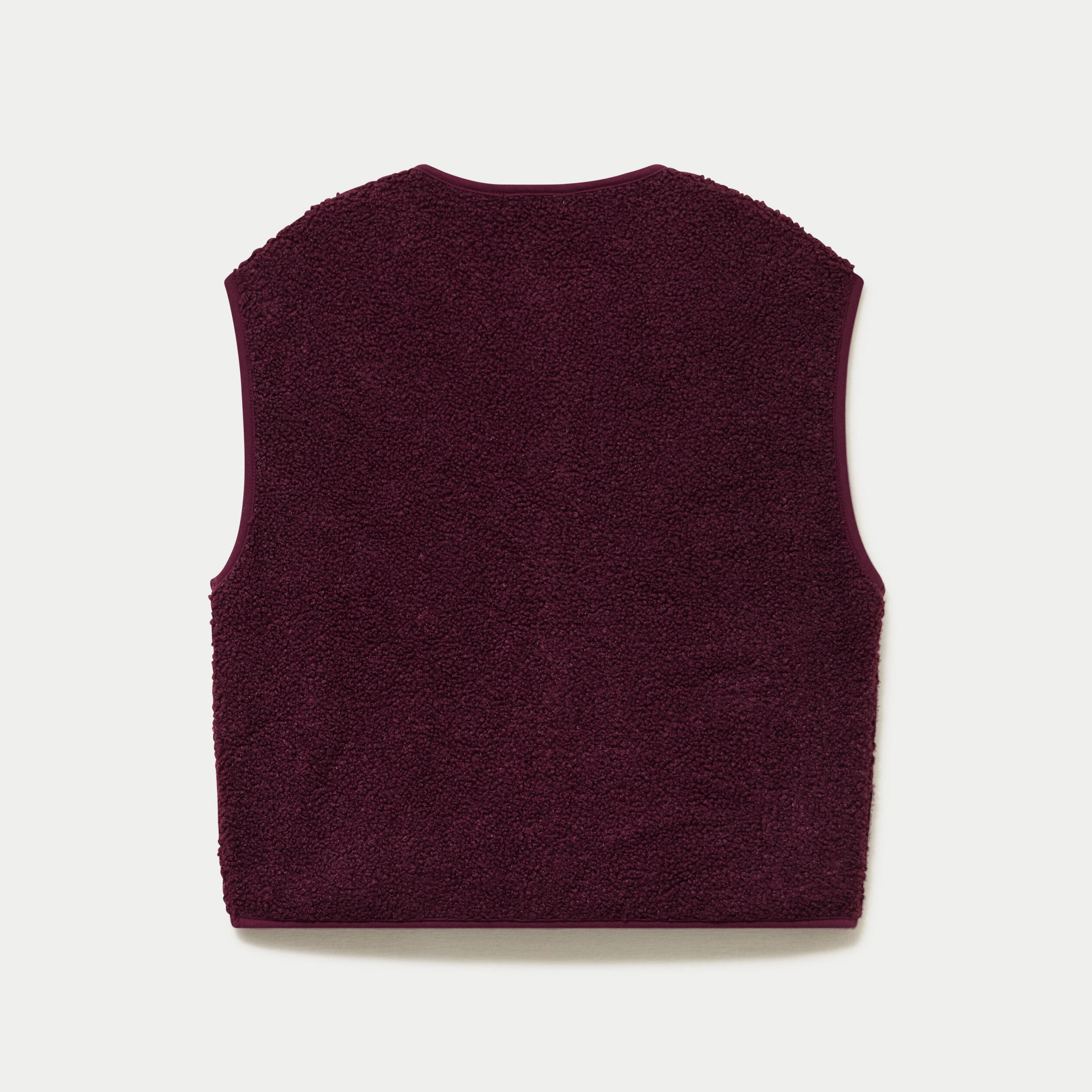 Gilet sans manches fausse fourrure prune femme