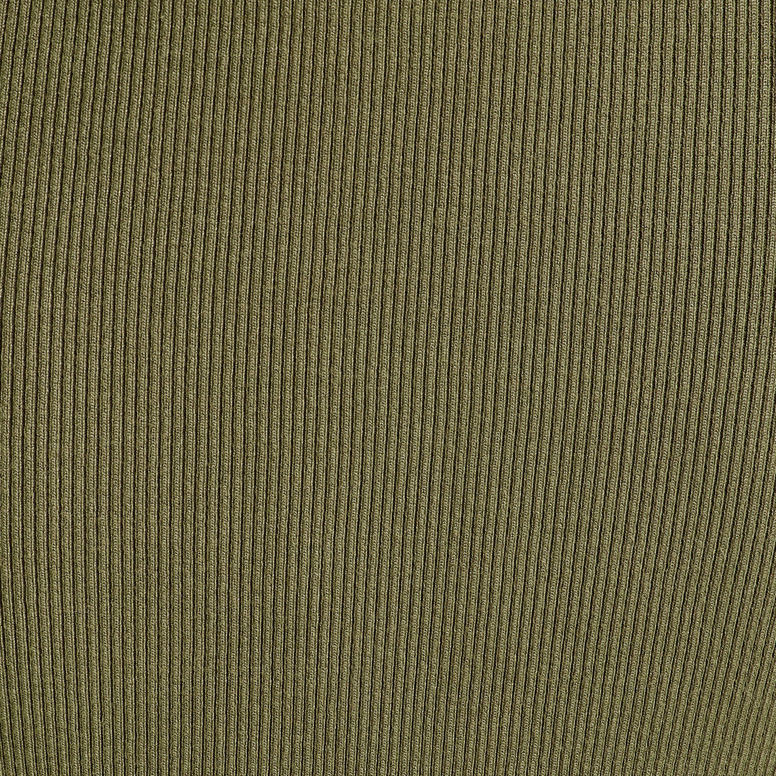 Jupe tricot midi droite vert kaki femme