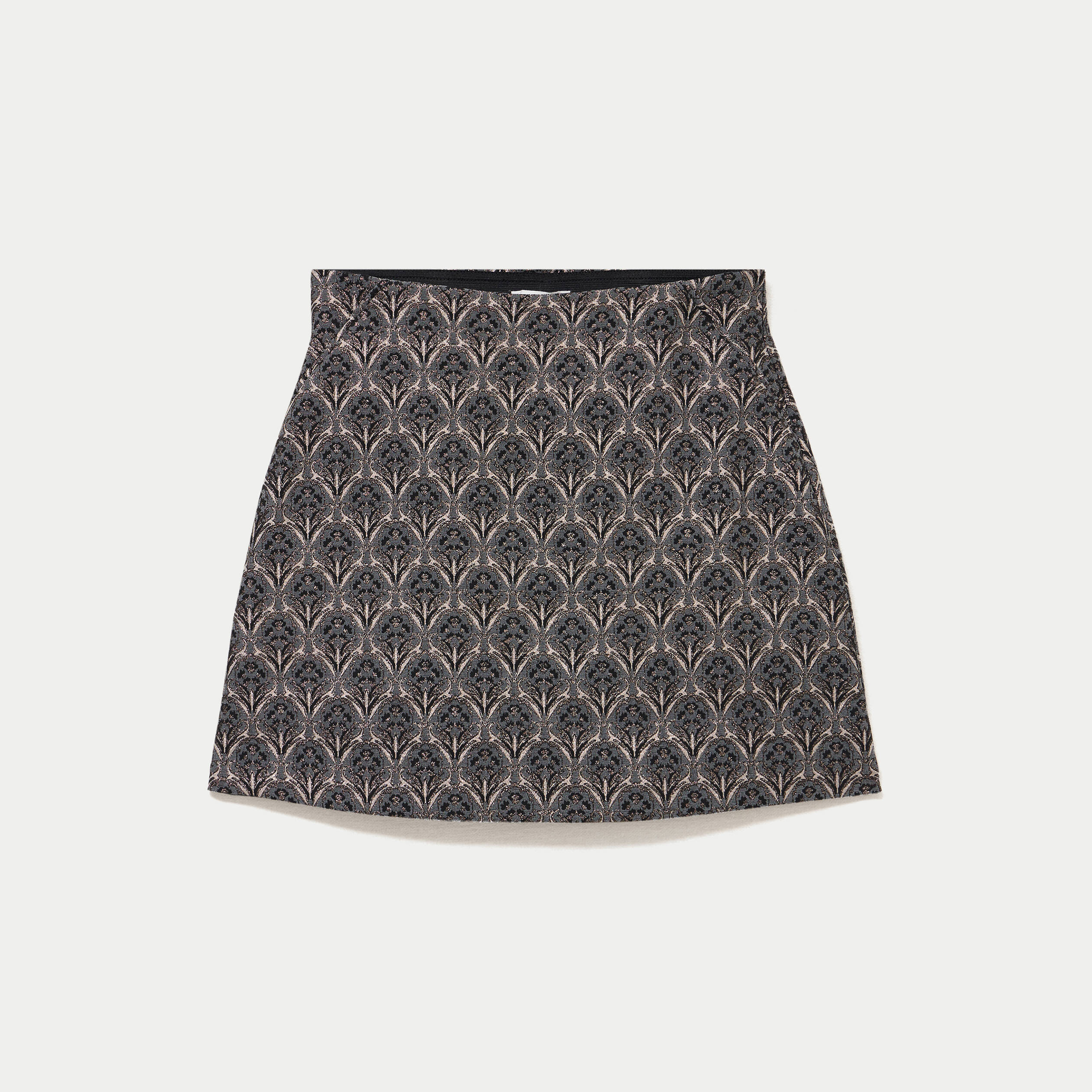 Jupe-short trap&egrave;ze courte stretch gris femme