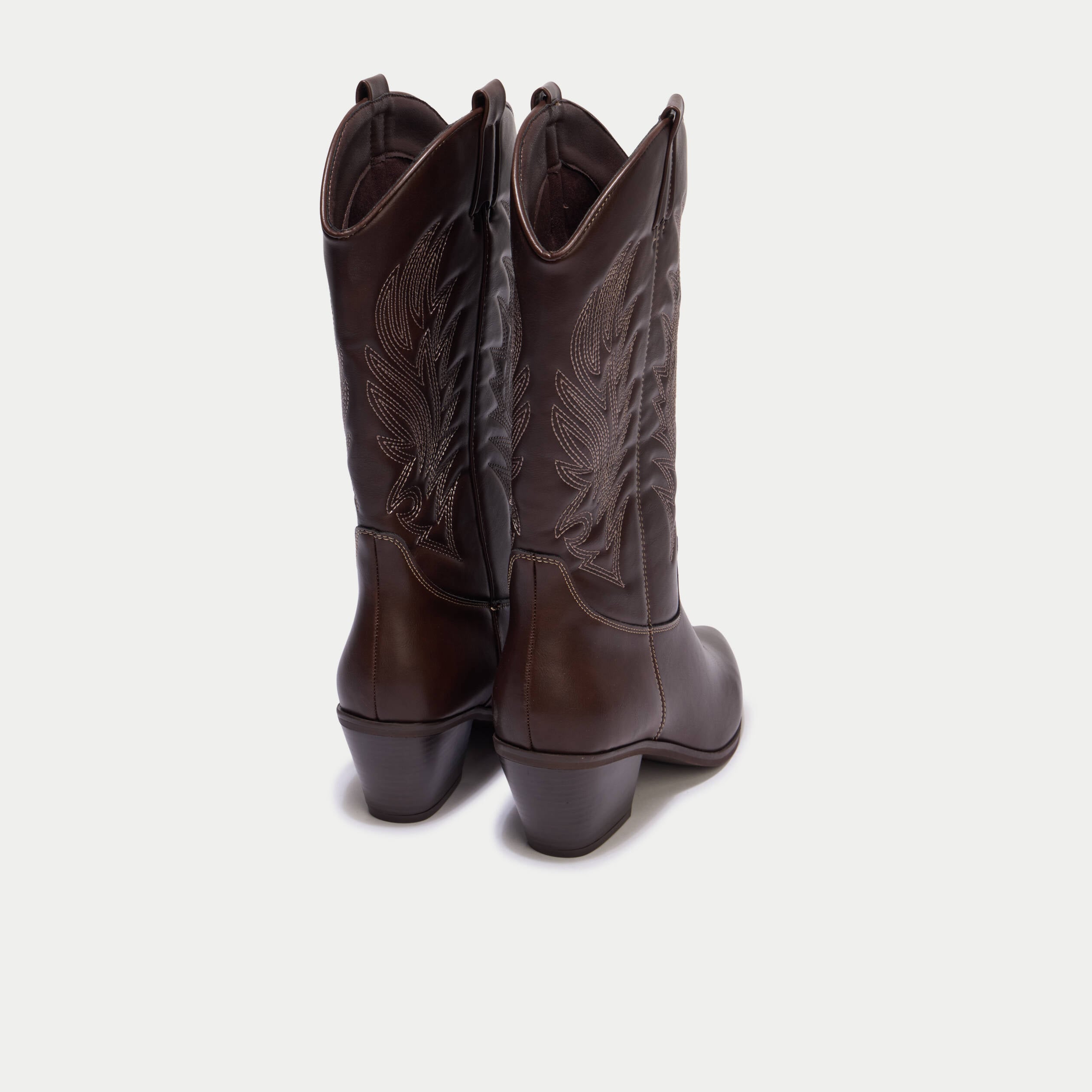 Bottes esprit western marron femme