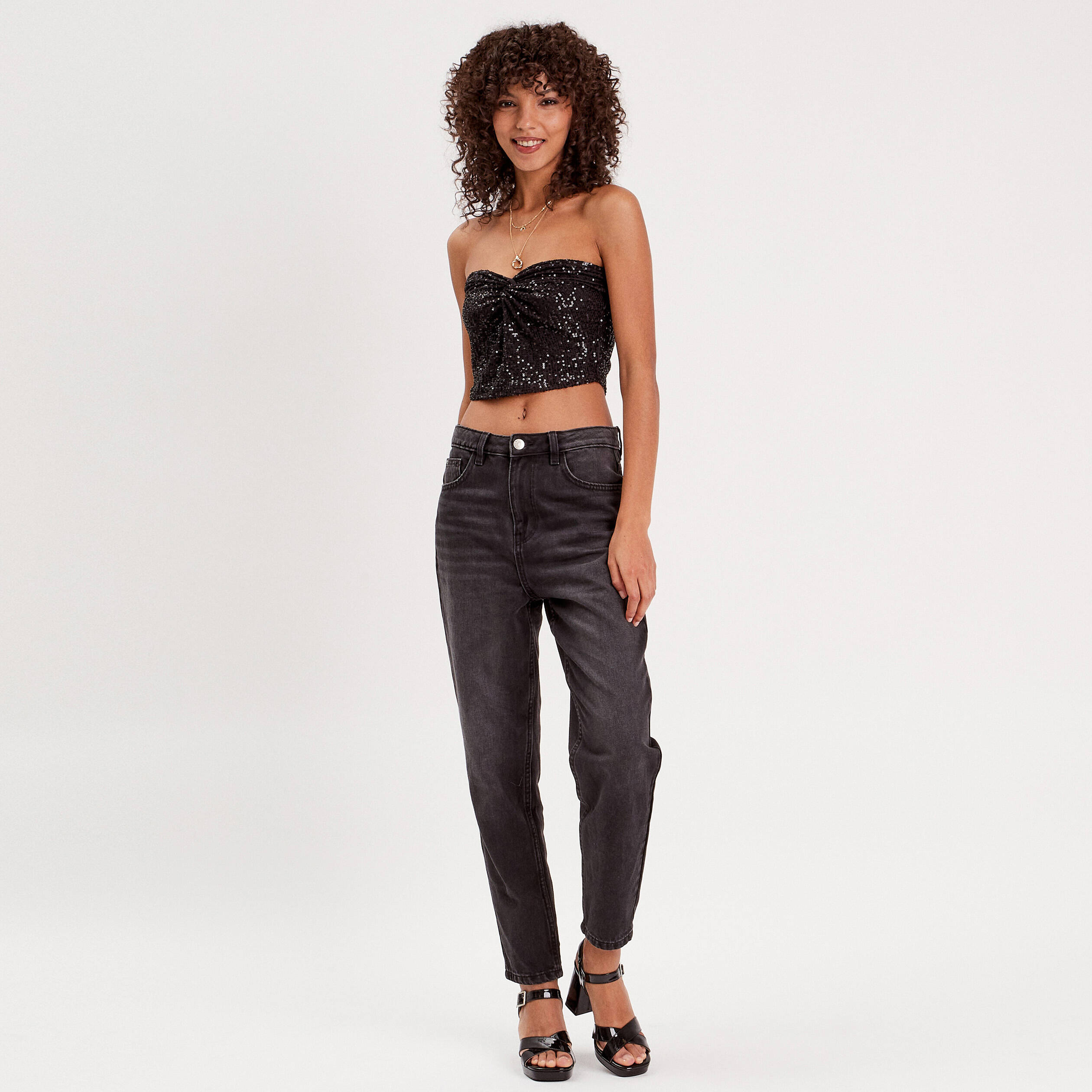 bustier sequins noir femme Bustier sequins noir femme