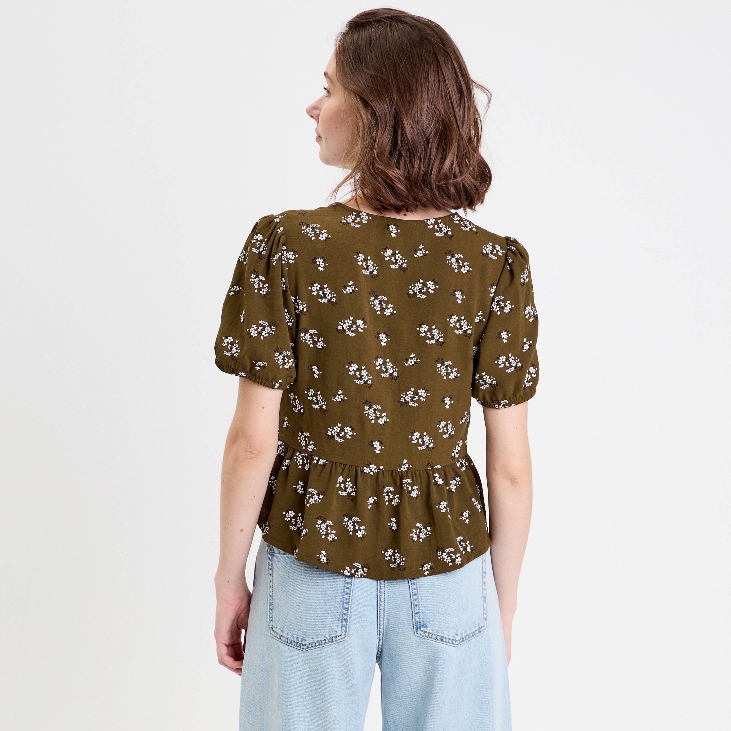blouse noeuds devant vert kaki femme Blouse noeuds devant vert kaki femme