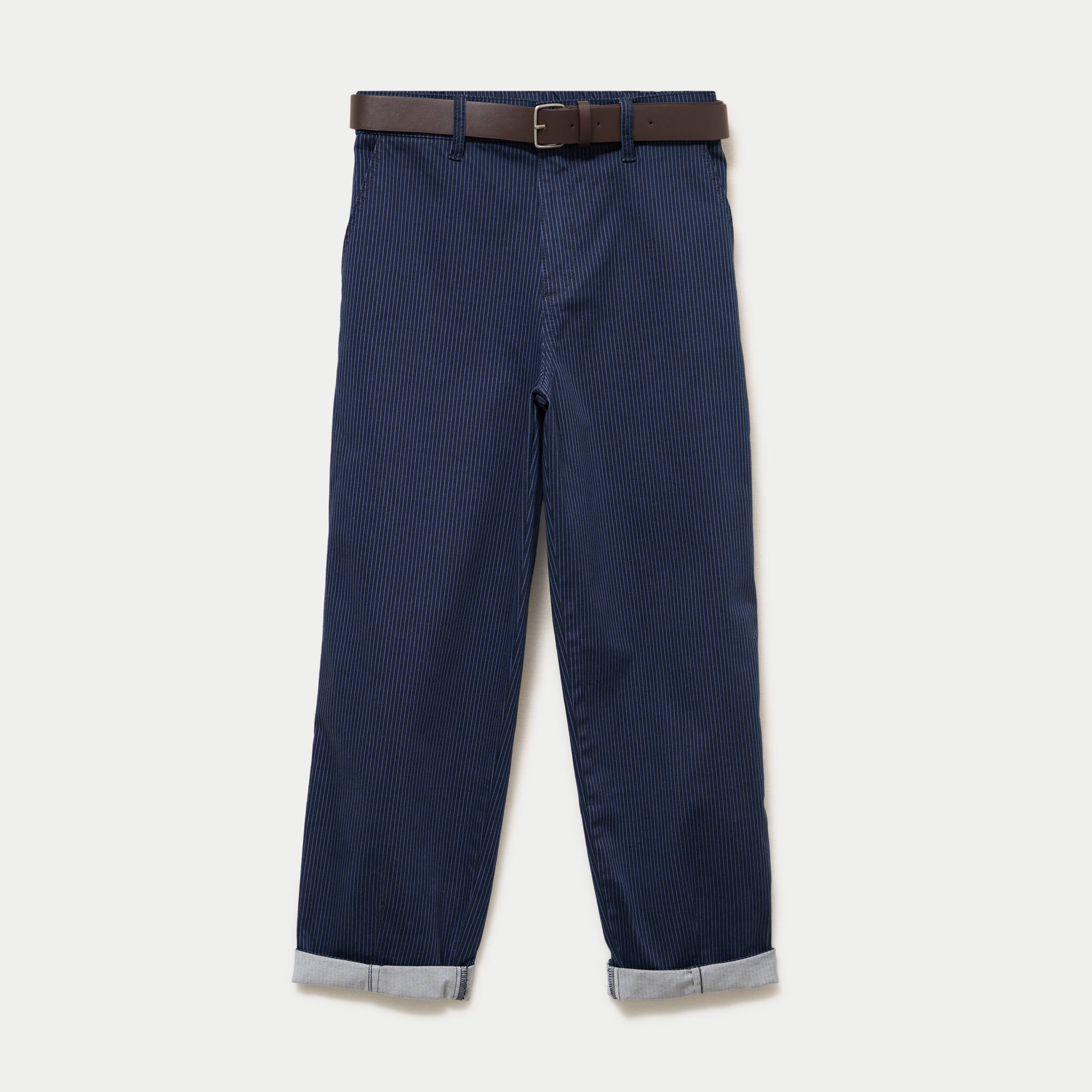 Pantalon chino 7/8&egrave;me taille &eacute;lastiqu&eacute;e bleu marine femme