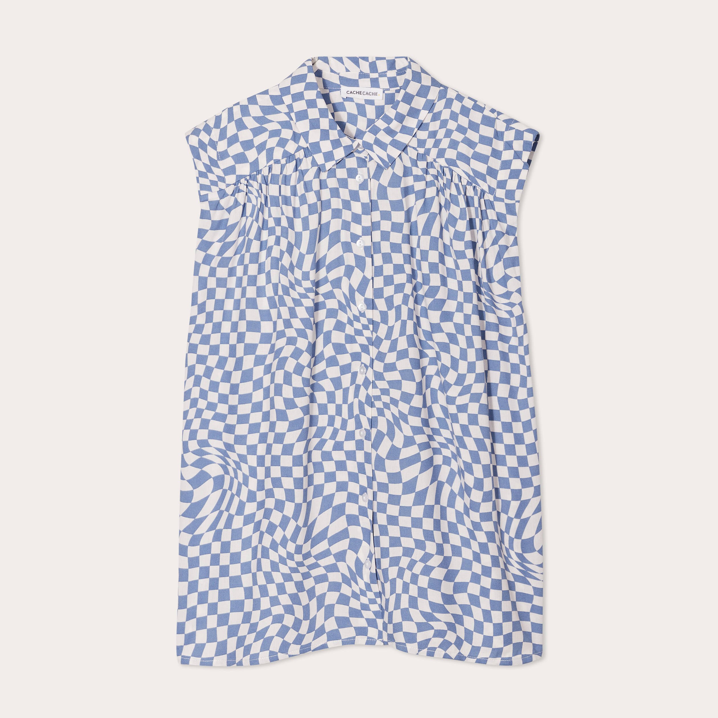 chemise sans manches bleu femme Chemise sans manches bleu femme