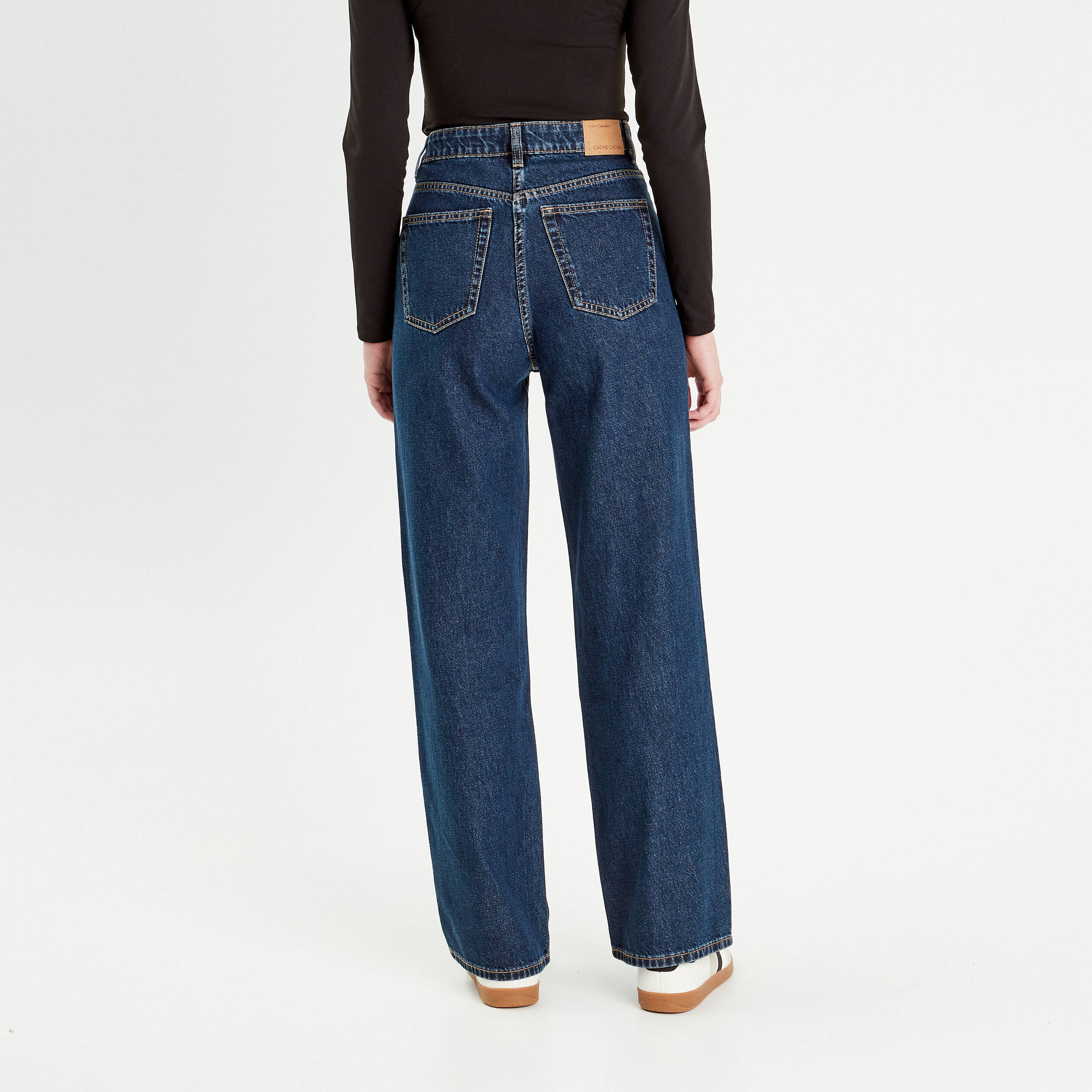 jeans wide leg taille haute denim brut femme Jeans wide leg taille haute denim brut femme
