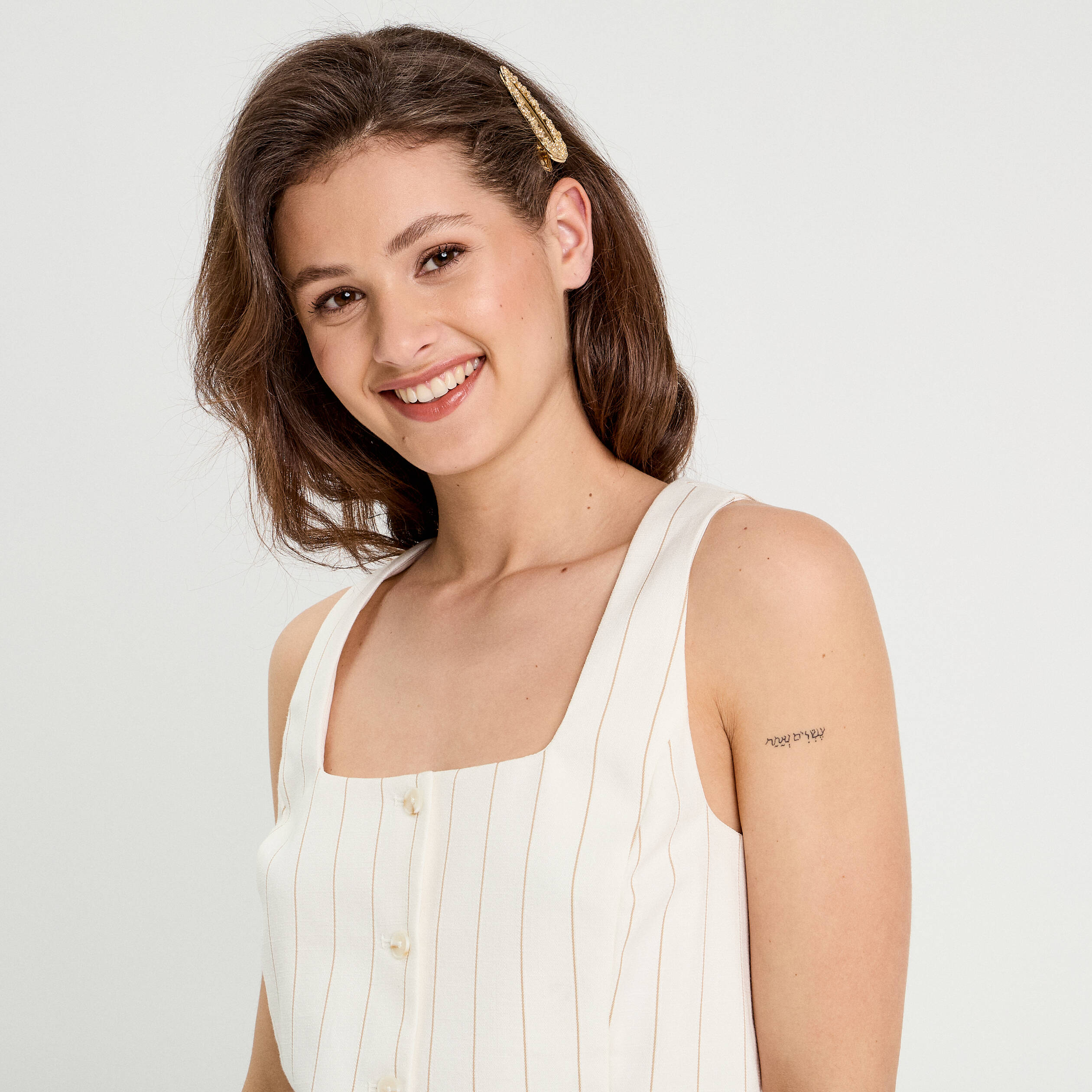 Veston sans manches blanc femme