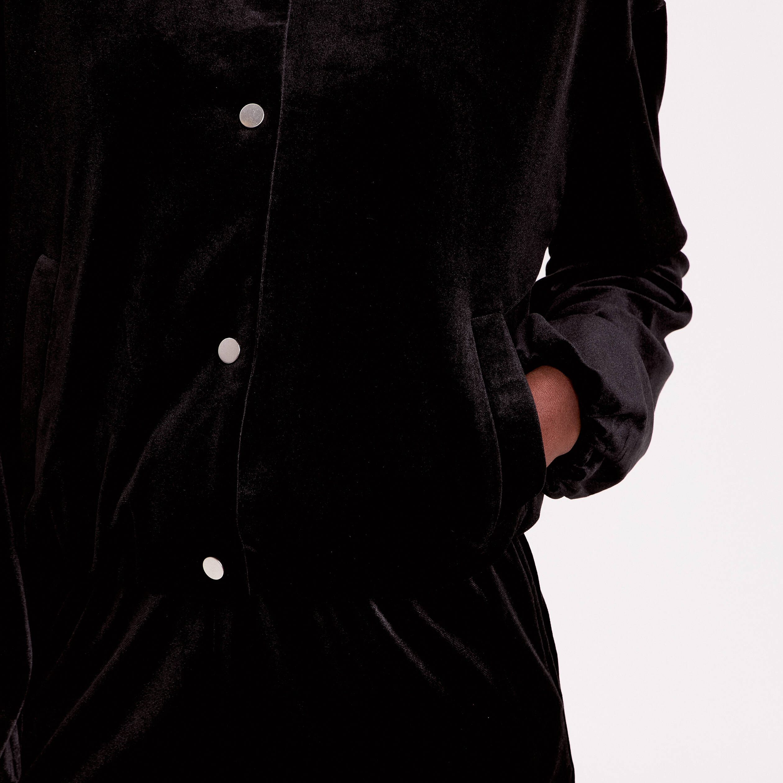 Veste teddy velours noir femme