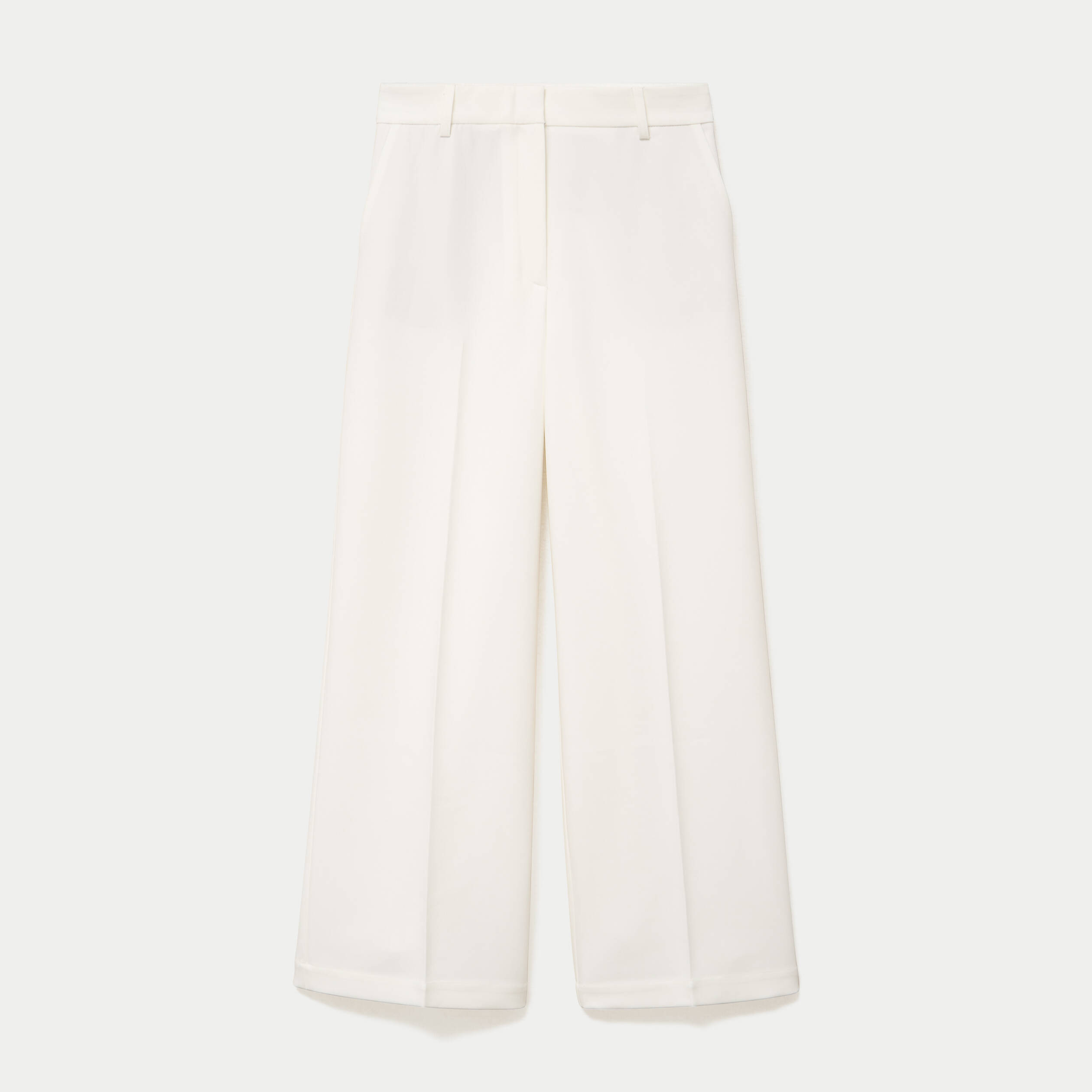 Pantalon bootcut taille standard ecru femme