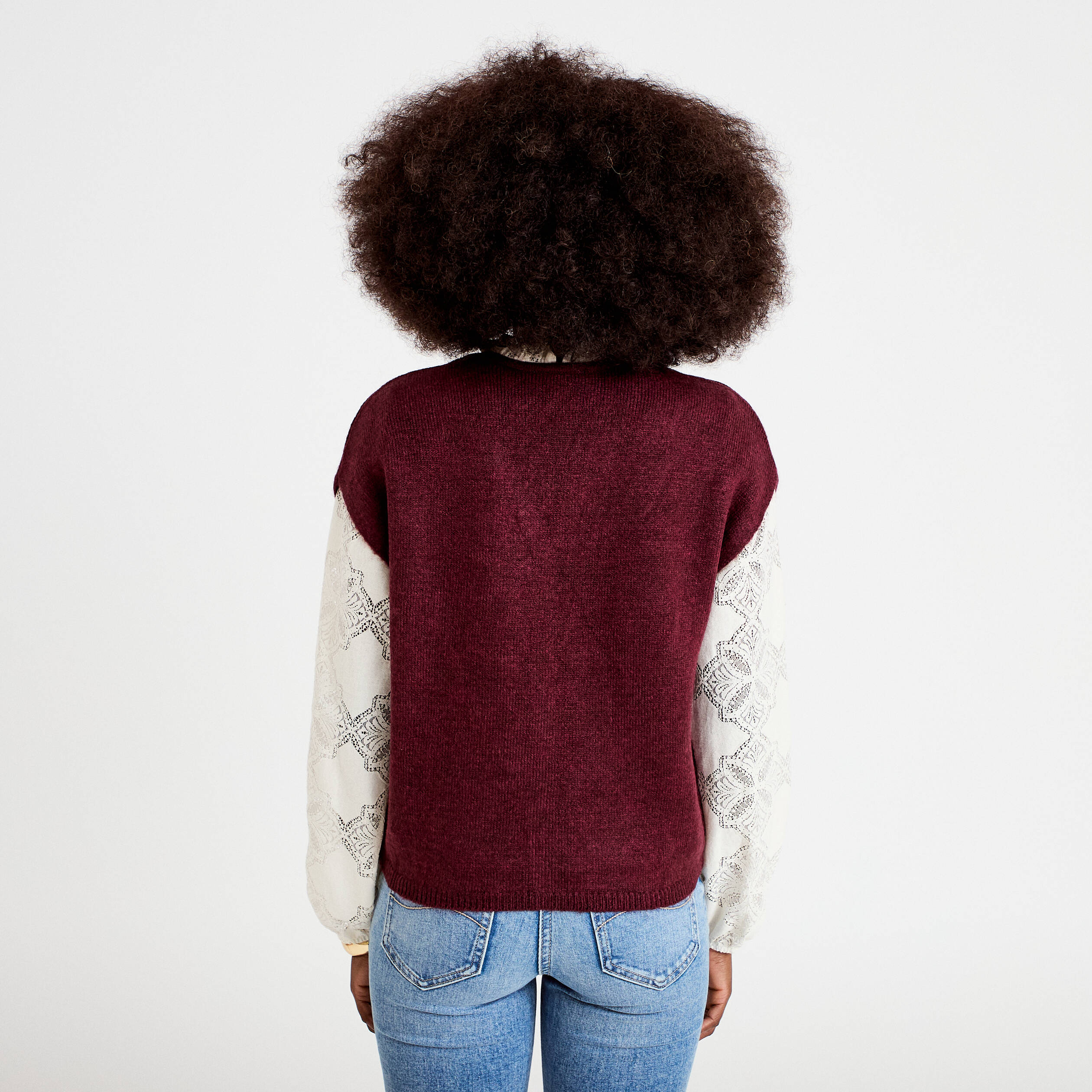 Gilet sans manches bordeaux femme