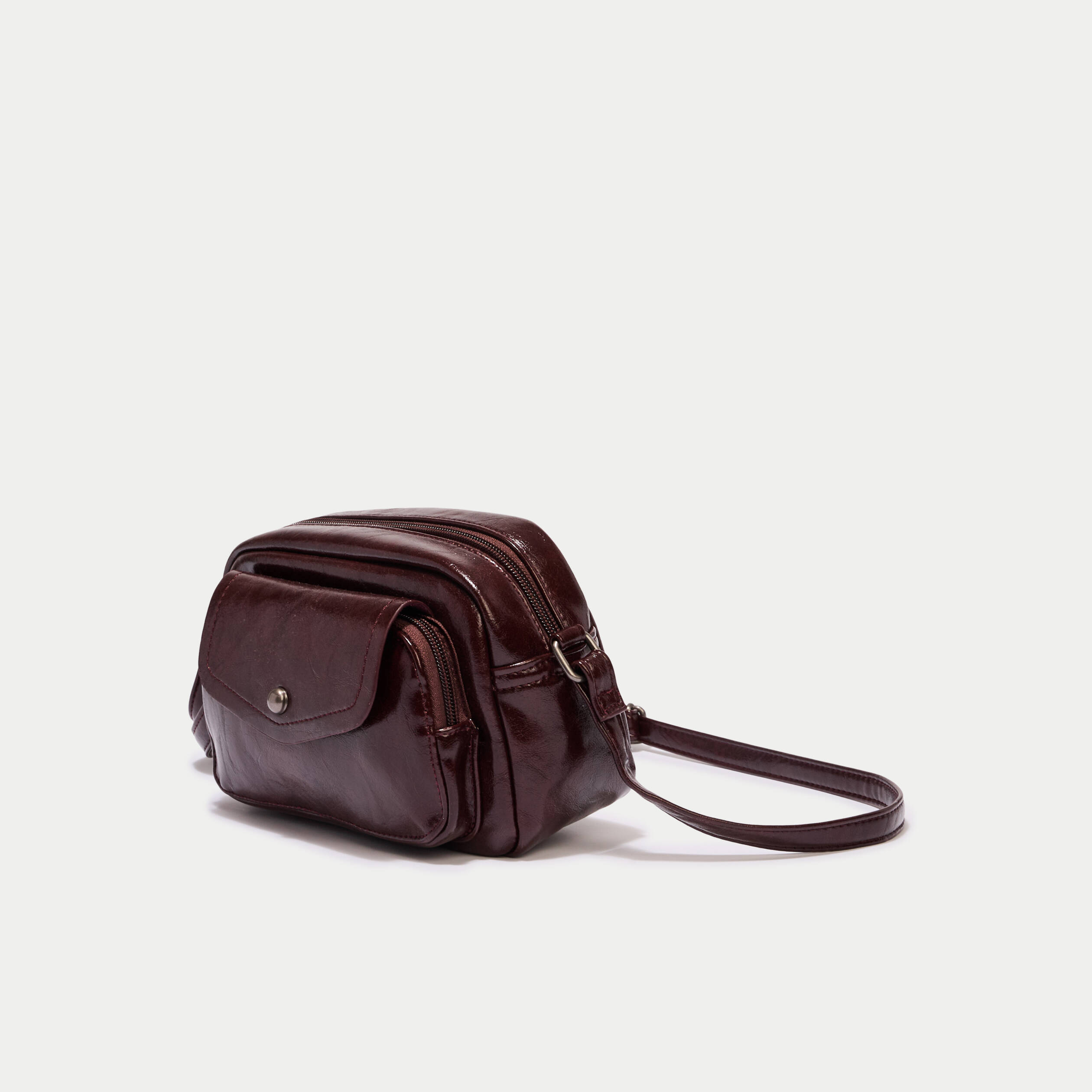 Sac aspect daim bordeaux femme