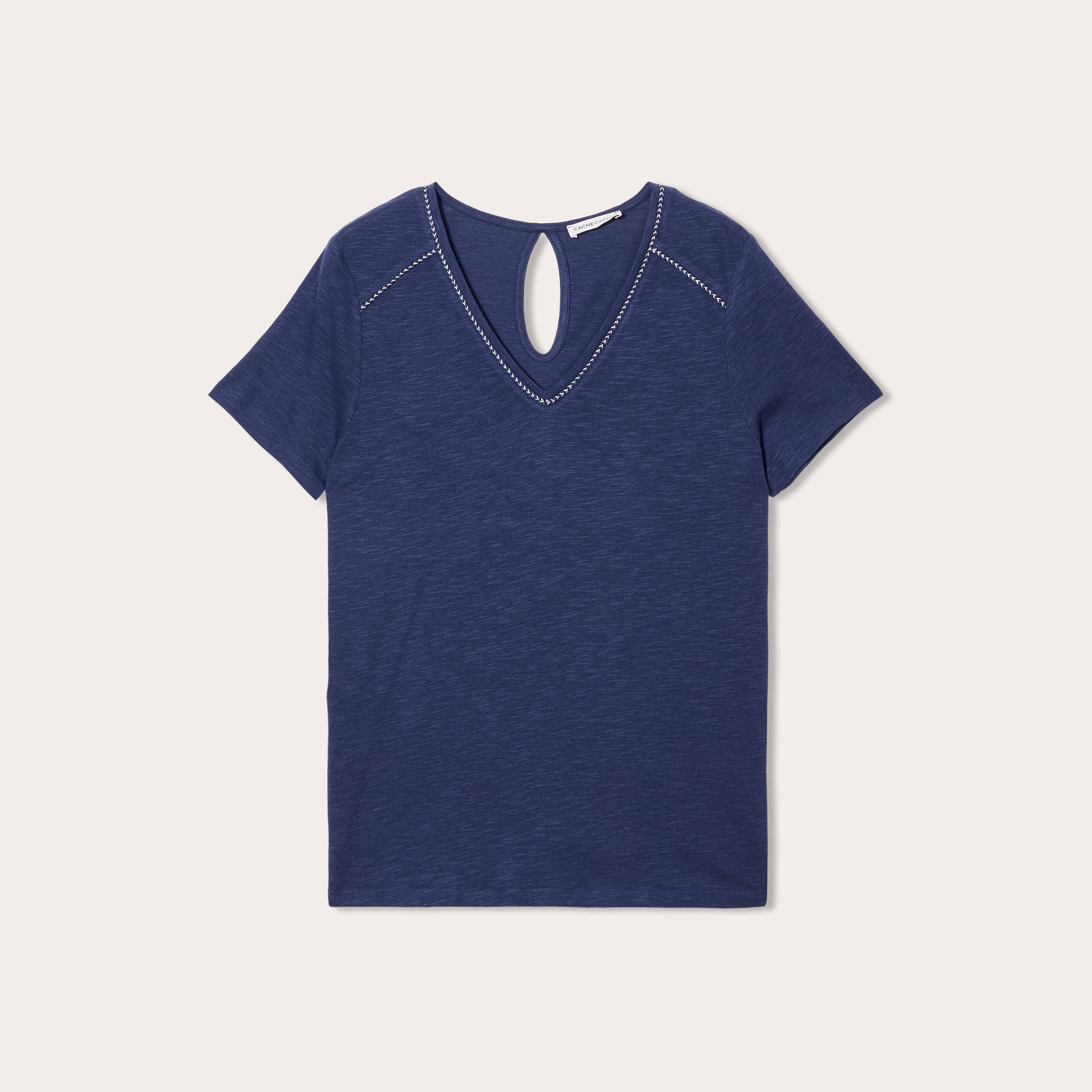 T-shirt manches courtes bleu foncé femme