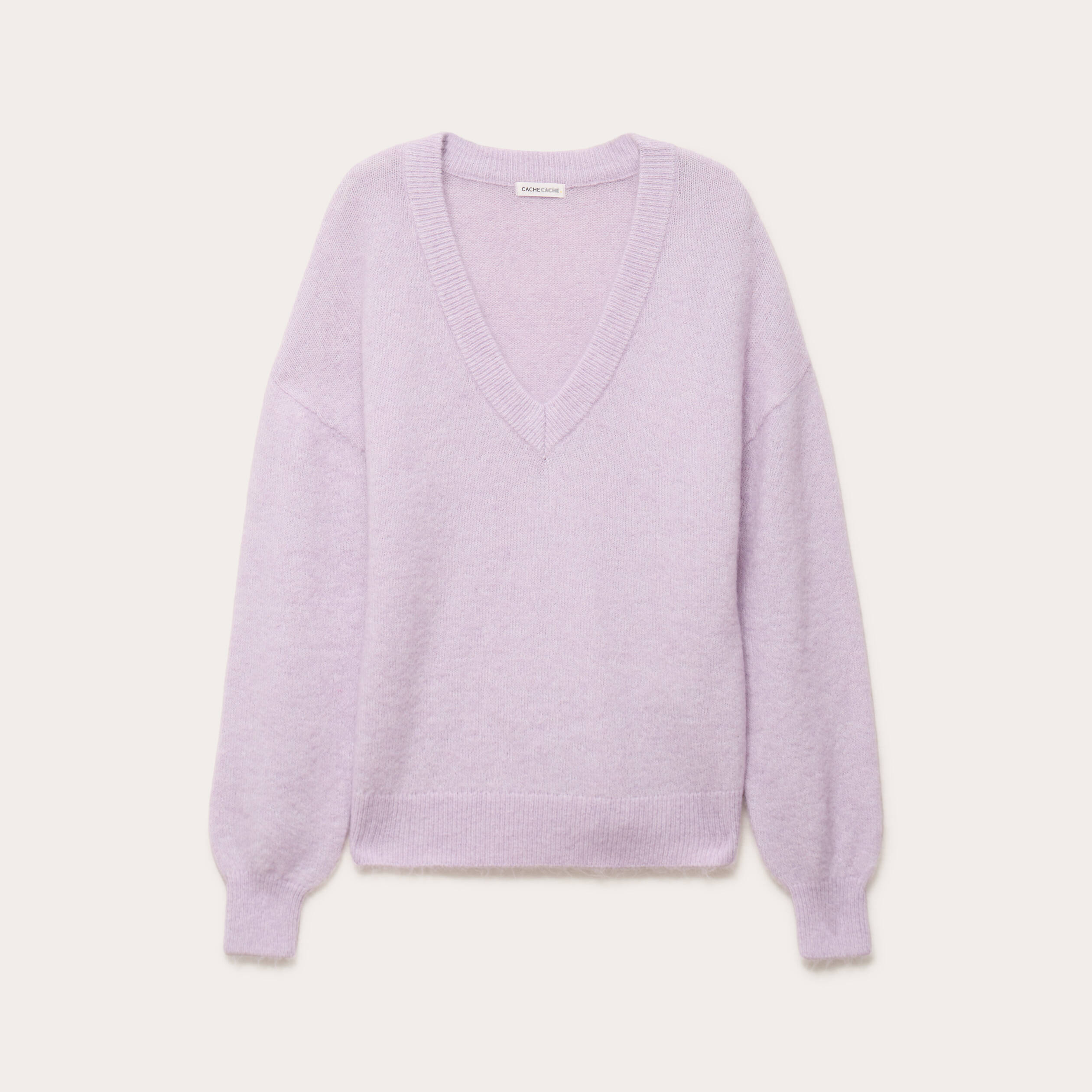 Pull duveteux parme femme