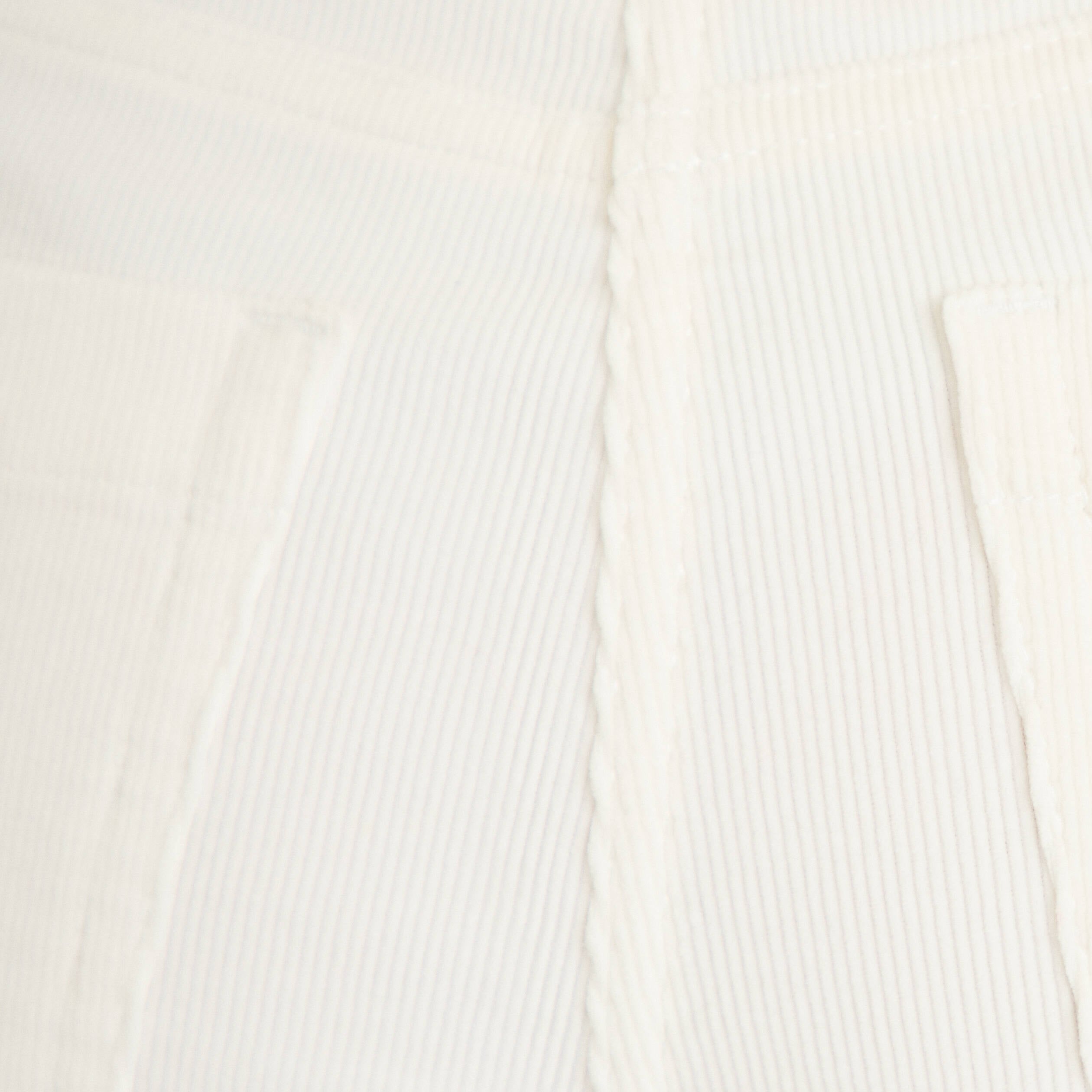 Pantalon taille haute velours ecru femme