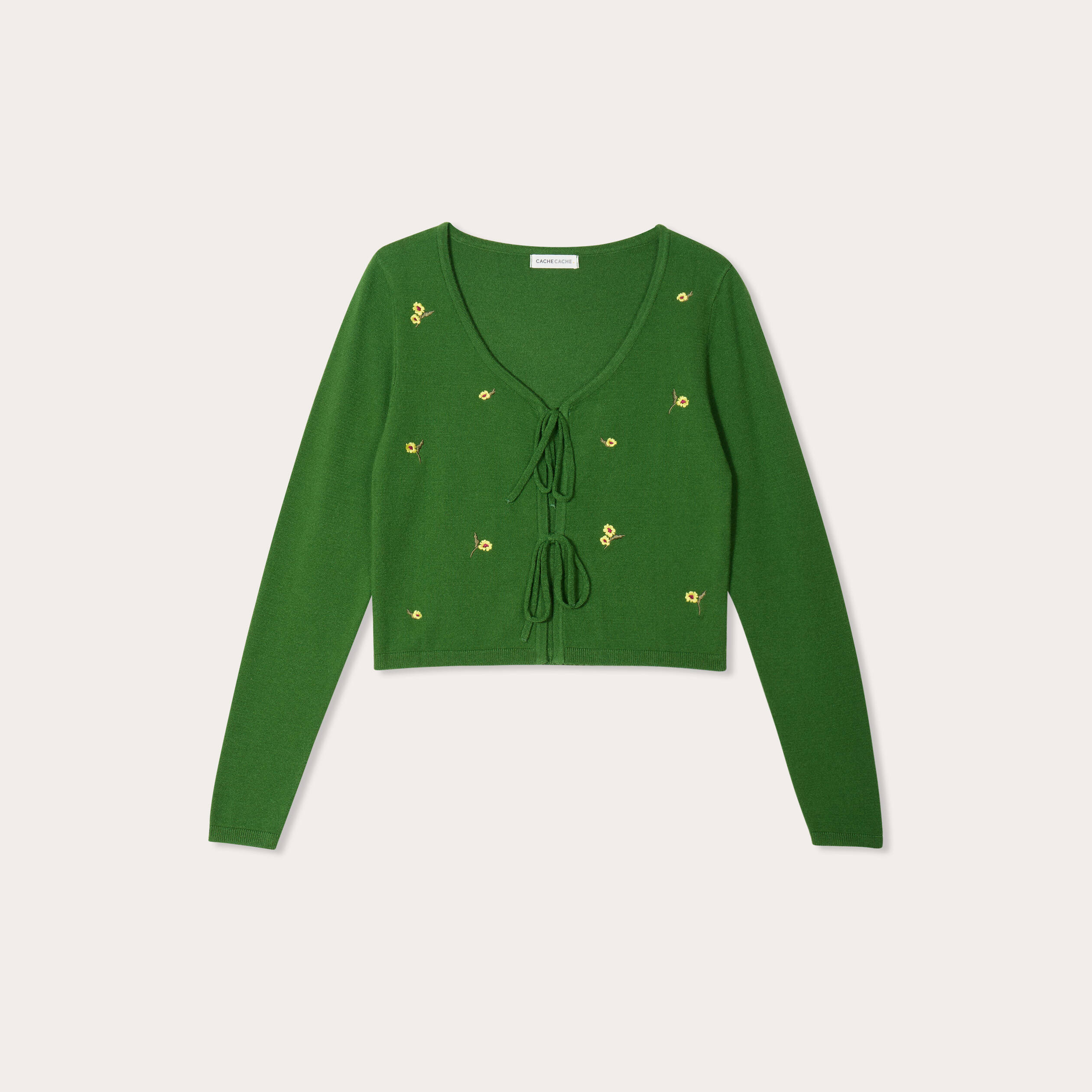 gilet avec broderie vert femme Gilet avec broderie vert femme