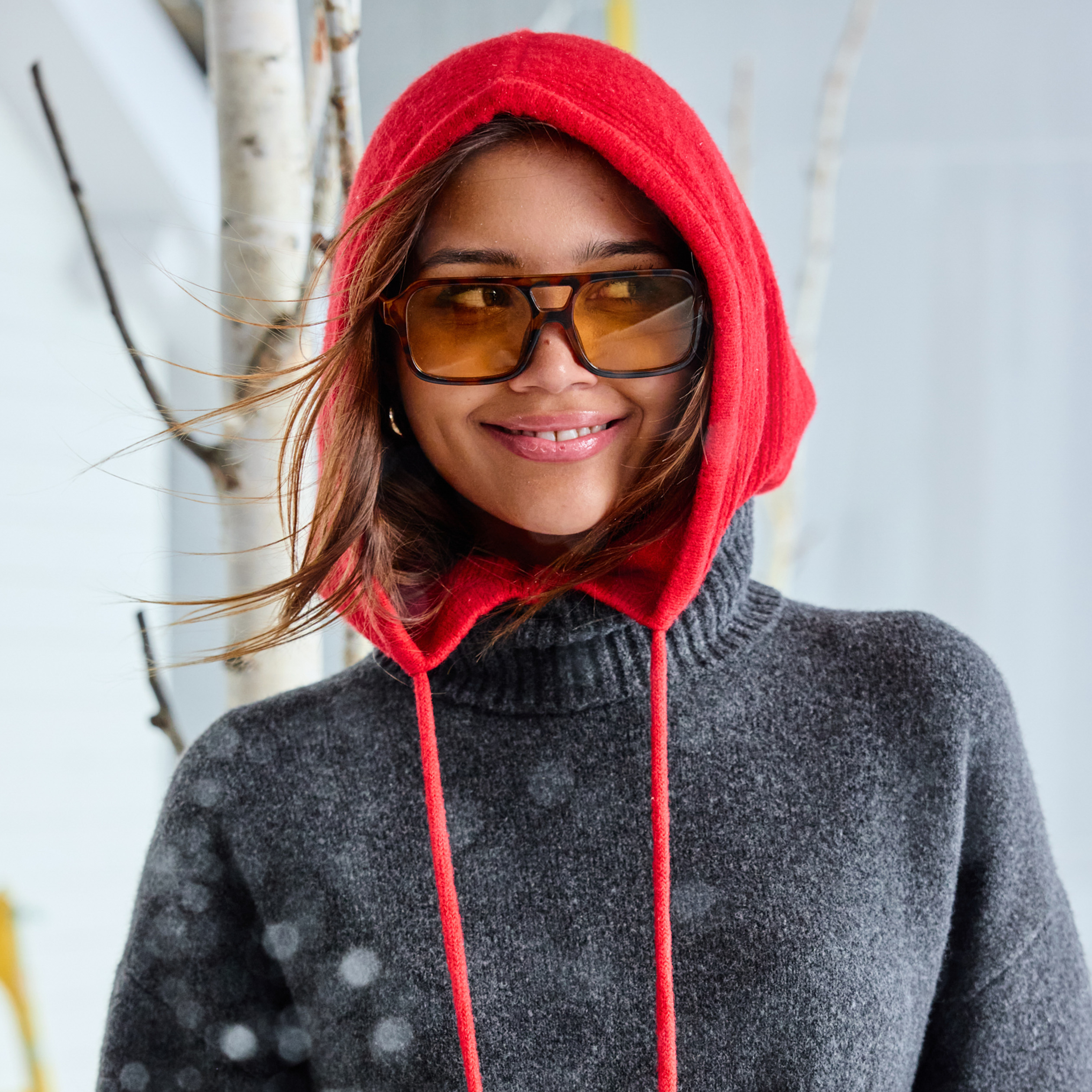Cagoule rouge femme