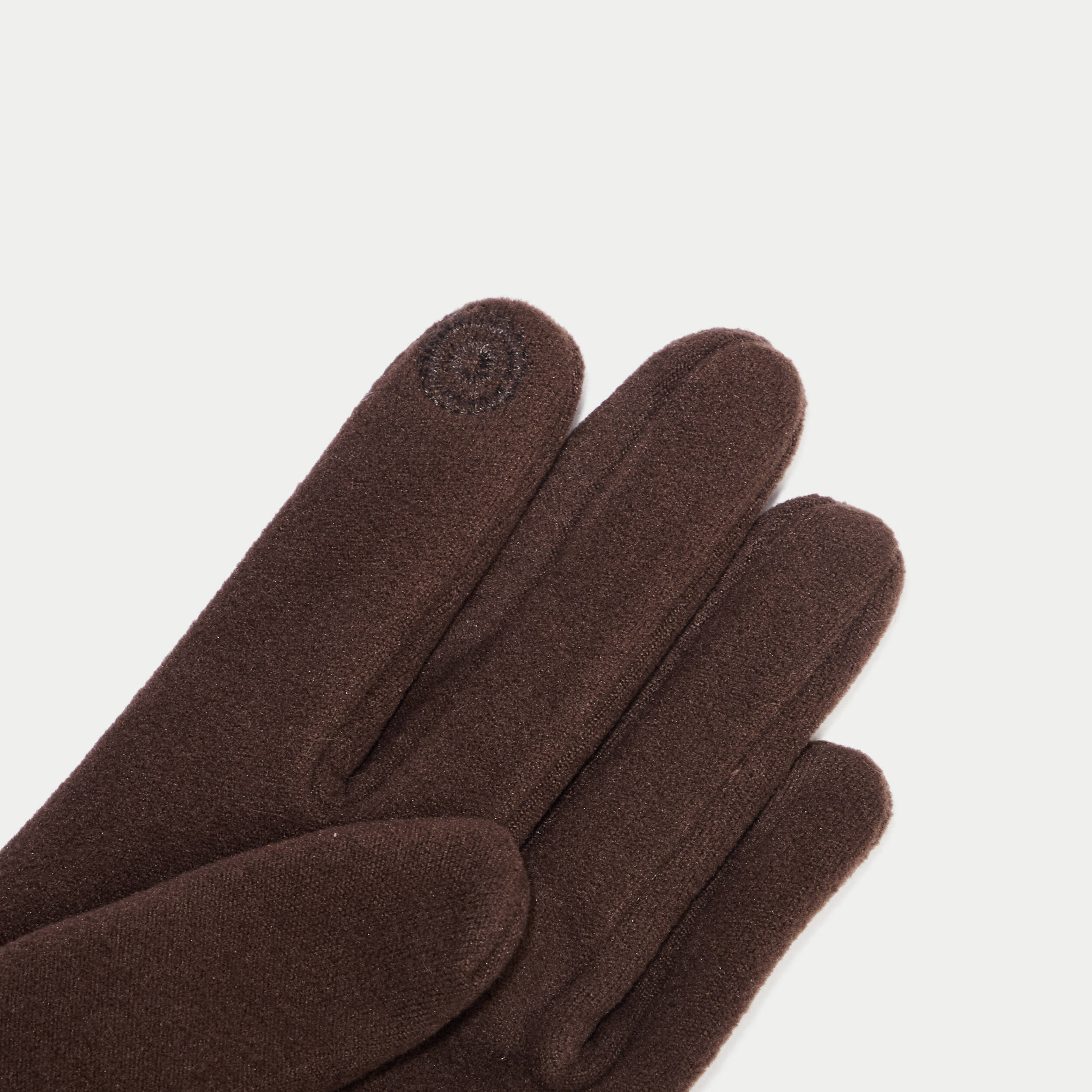 Gants fausse fourrure marron fonc&eacute; femme