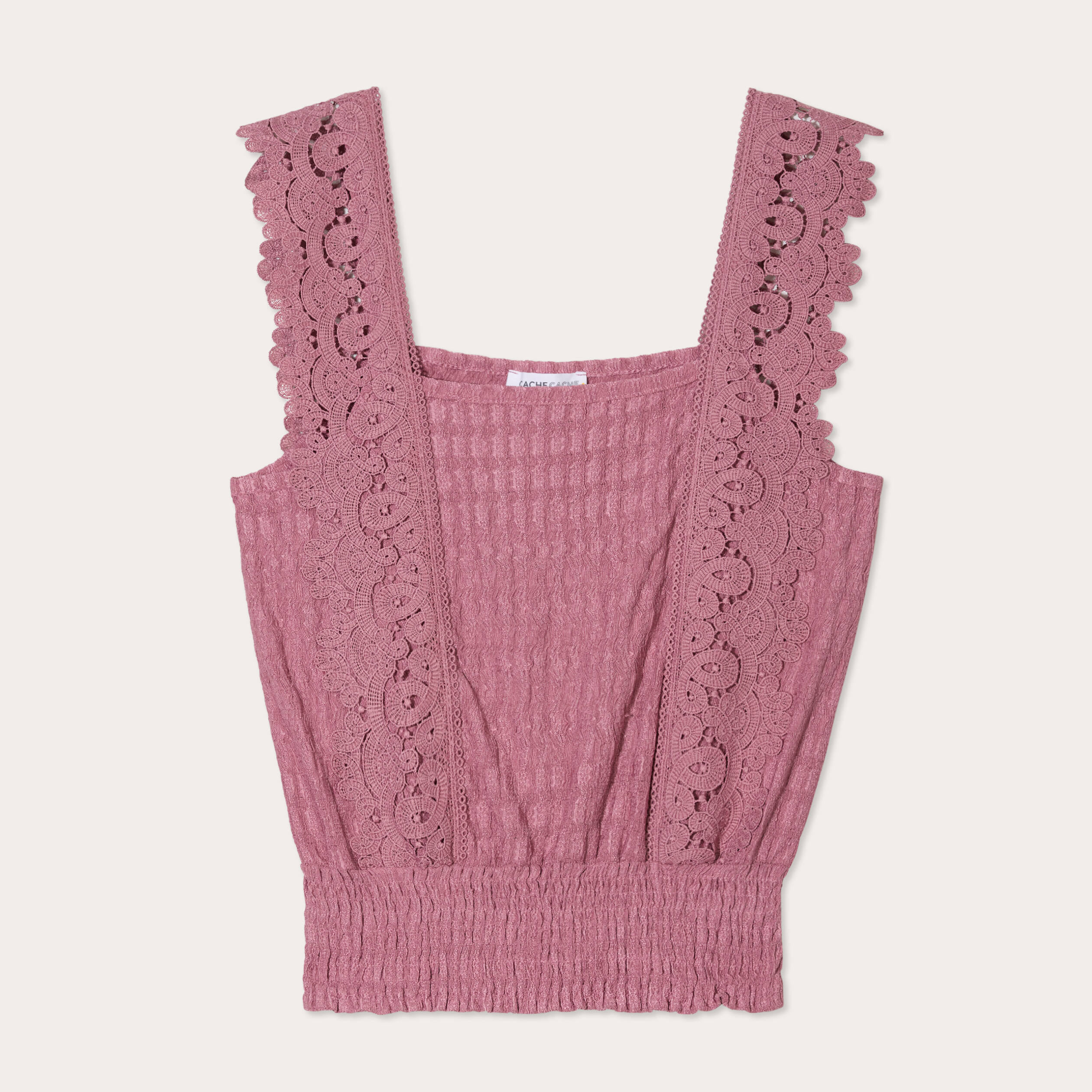 Blouse bretelles fines vieux rose femme
