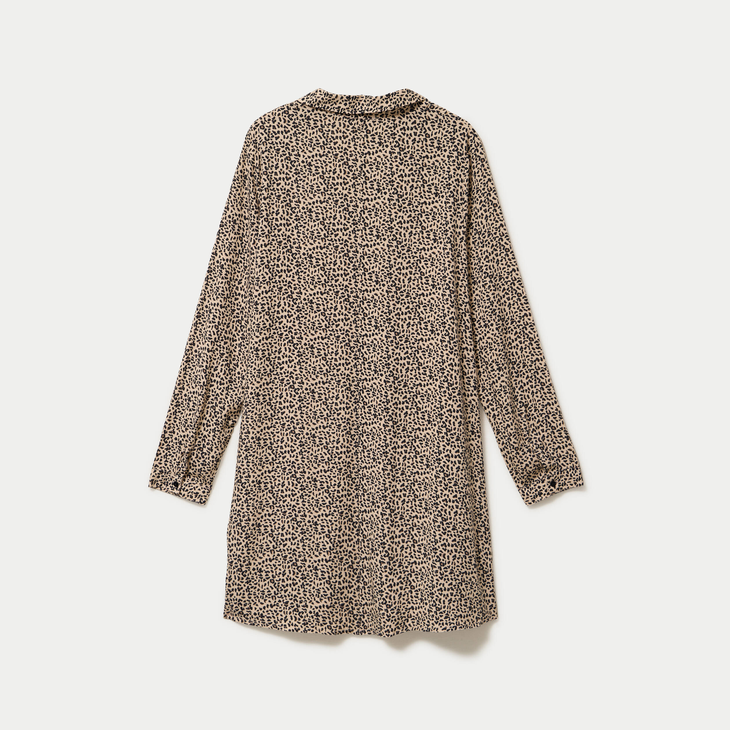 Robe courte &eacute;vas&eacute;e col chemise ecru femme