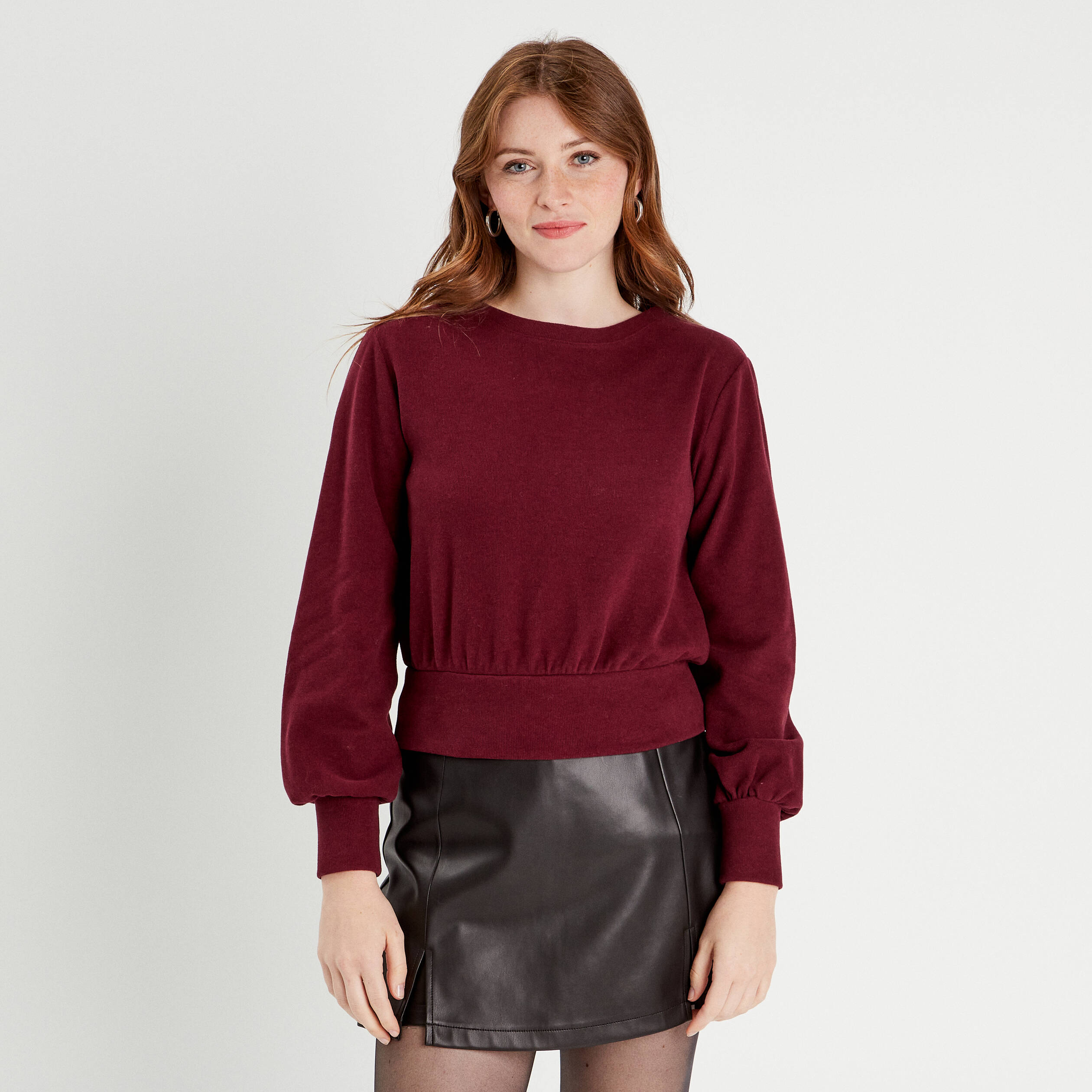 T-shirt dos avec noeud violet foncé femme
