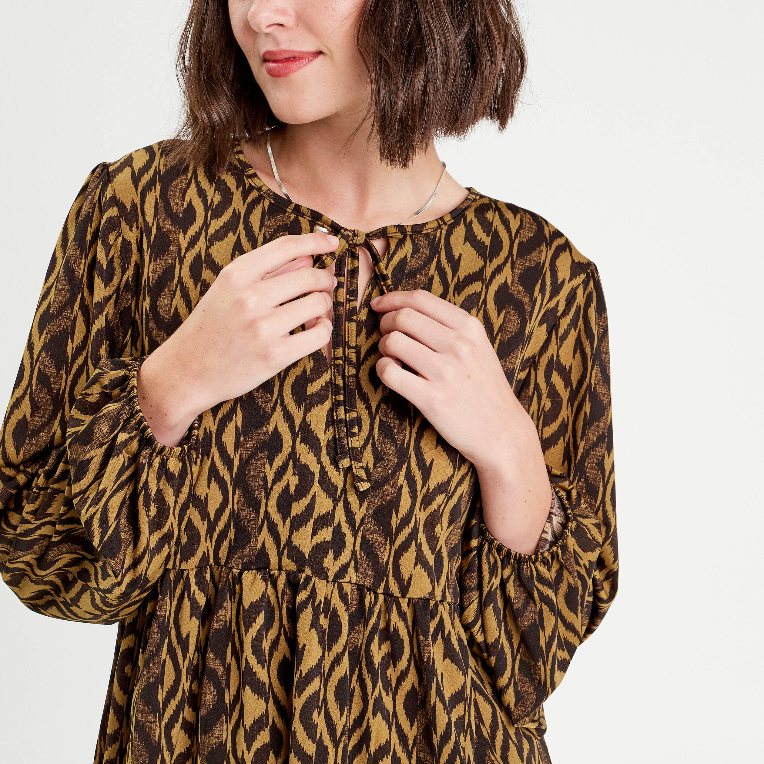 blouse manches longues marron femme Blouse manches longues marron femme
