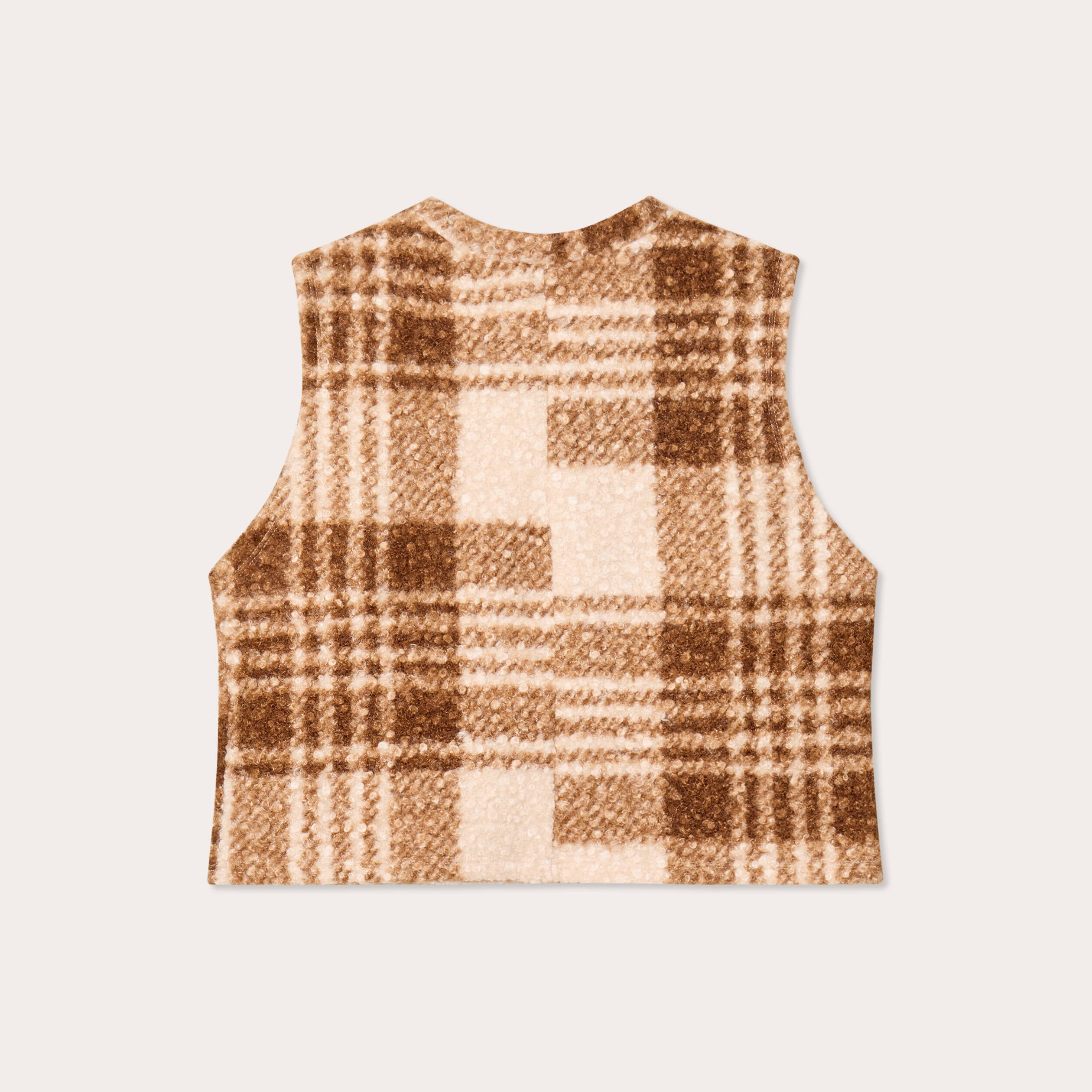 Pull sans manches beige femme
