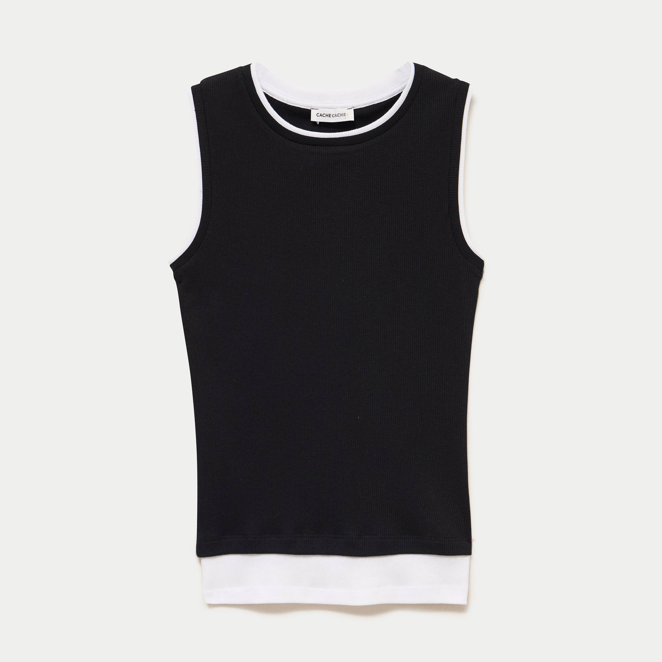 D&eacute;bardeur ajust&eacute; col rond noir femme