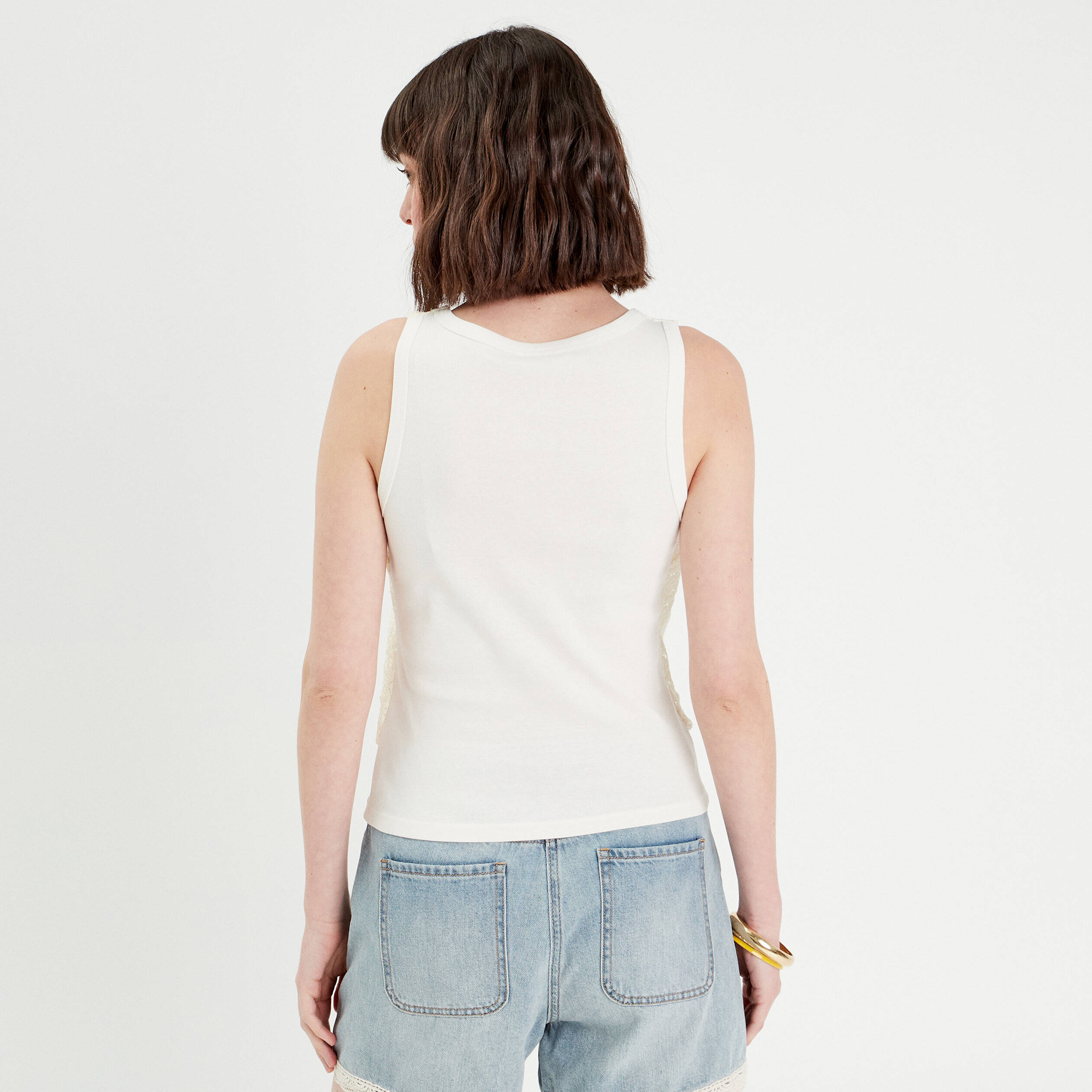 debardeur 2 en 1 crochet ecru femme Débardeur 2-en-1 crochet ecru femme