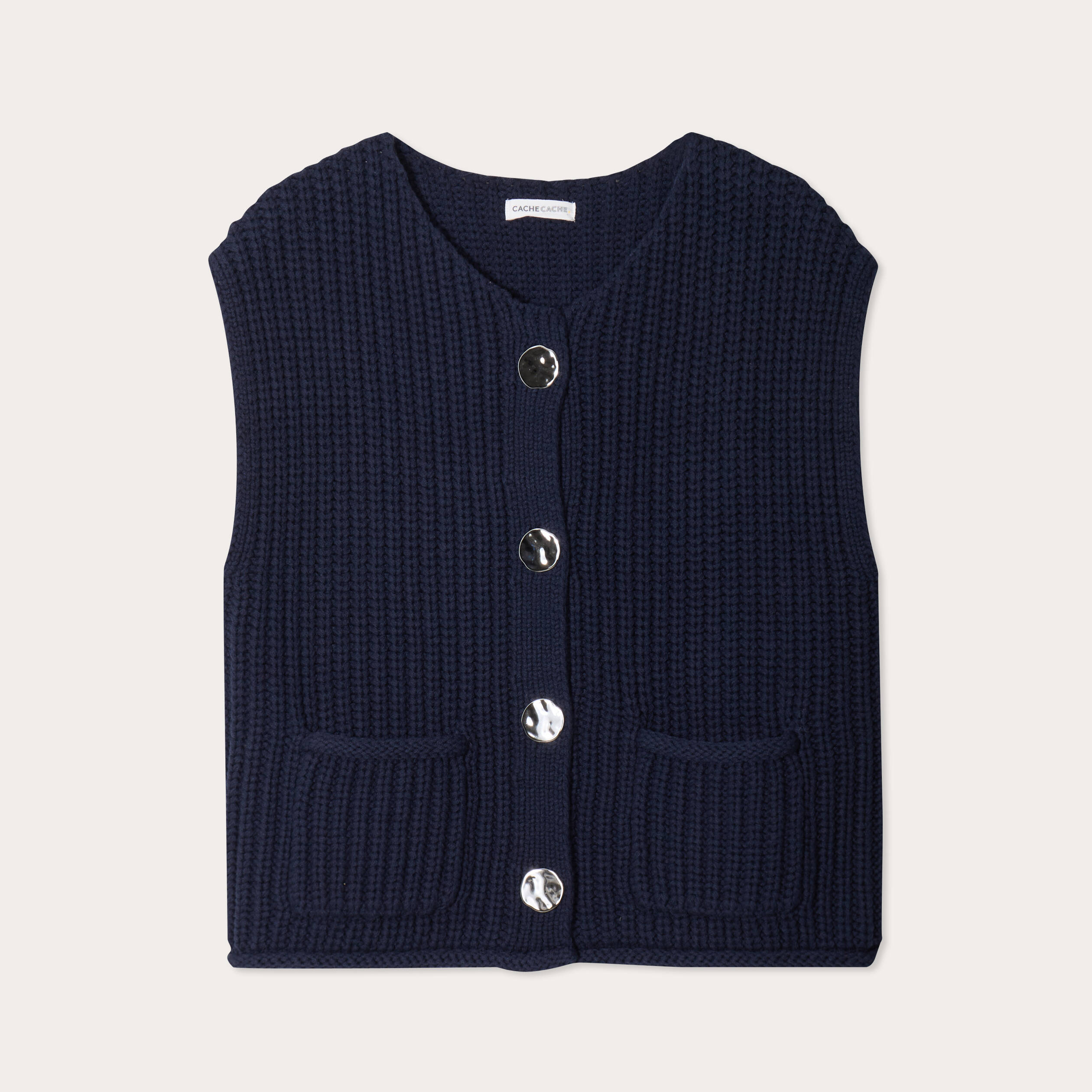 Gilet sans manches bleu marine femme