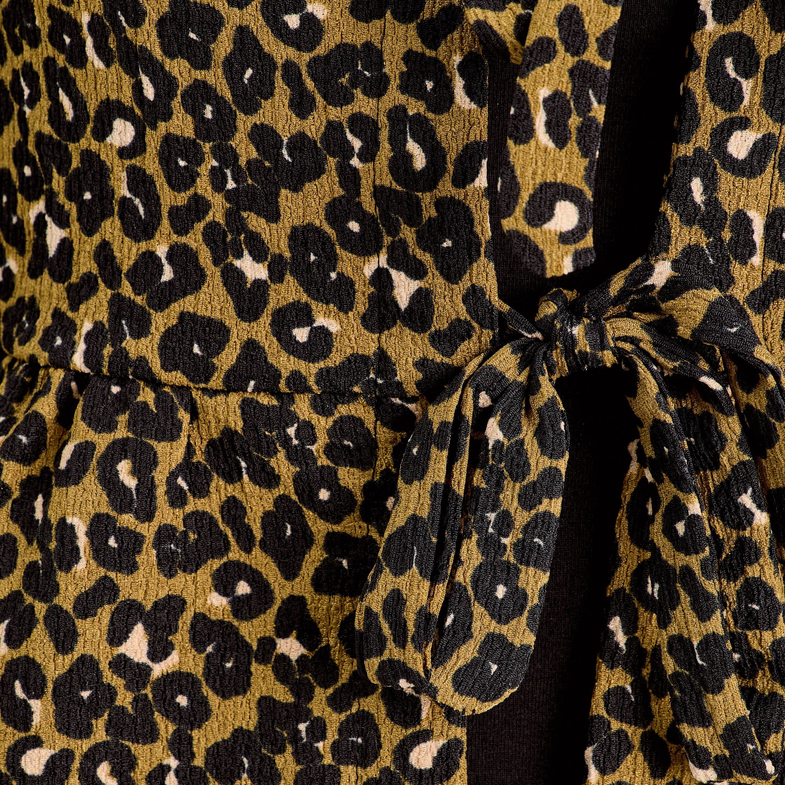 Blouse nou&eacute;e manches longues vert kaki femme
