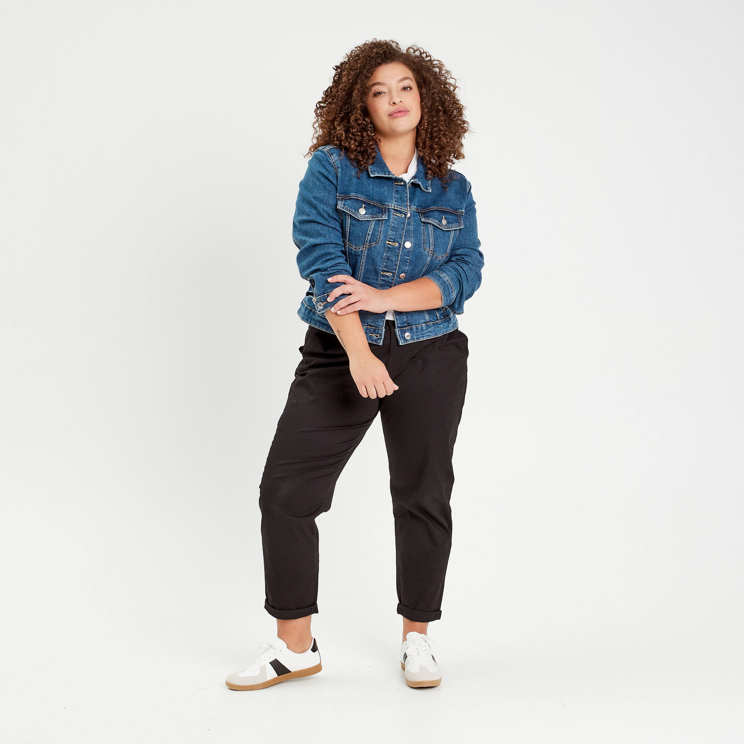 veste droite en jean denim stone femme Veste droite en jean denim stone femme