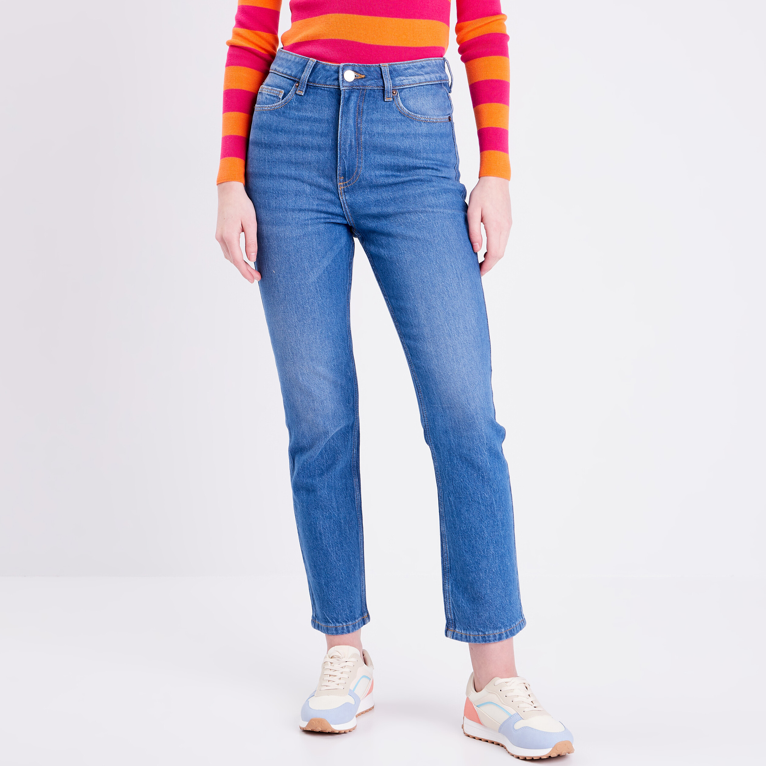 jeans slim taille haute denim stone femme Jeans slim taille haute denim stone femme